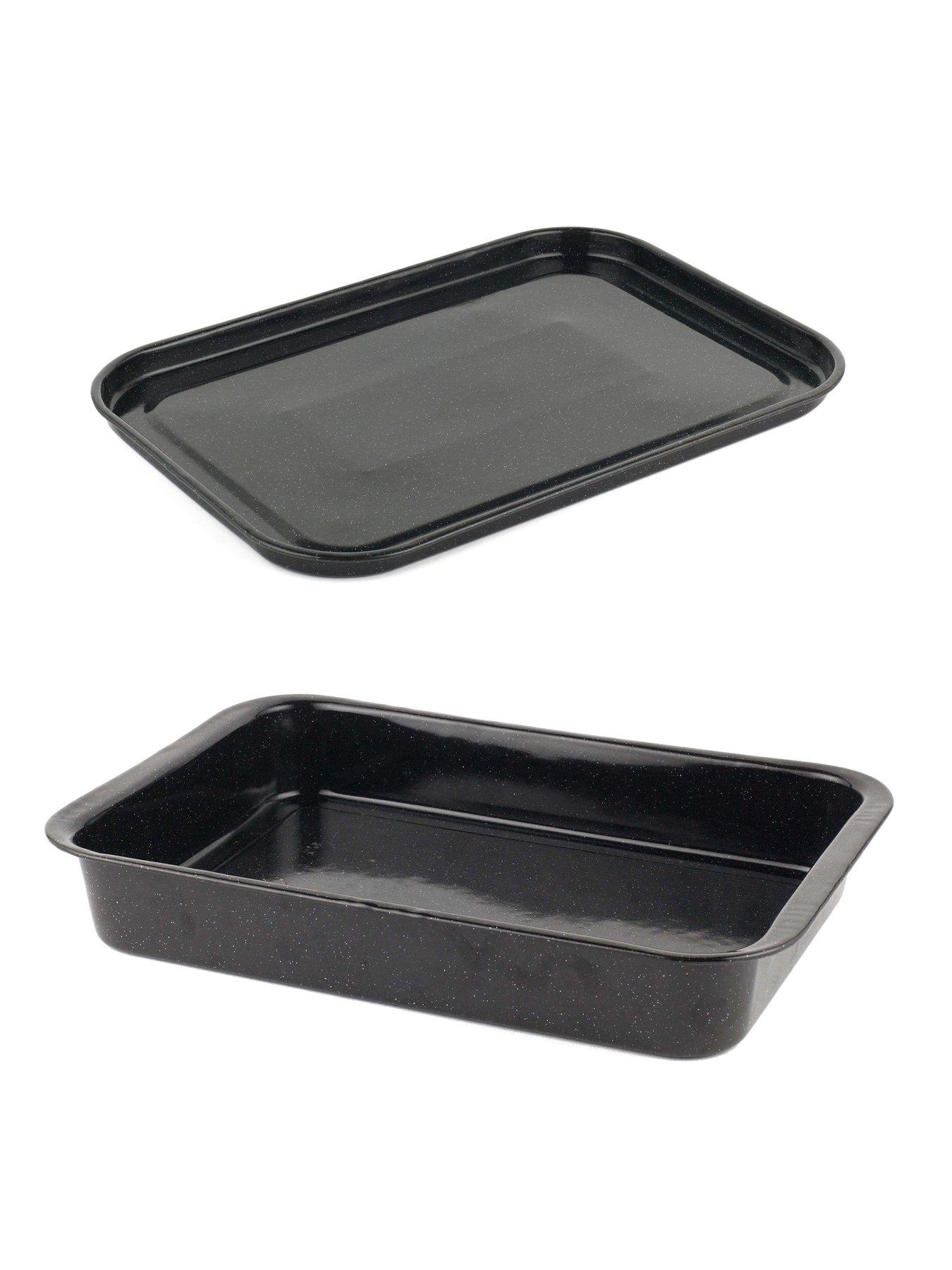 Product photograph of Russell Hobbs 2-piece Vitreous Enamel Roaster And Baking Tray Set from very.co.uk