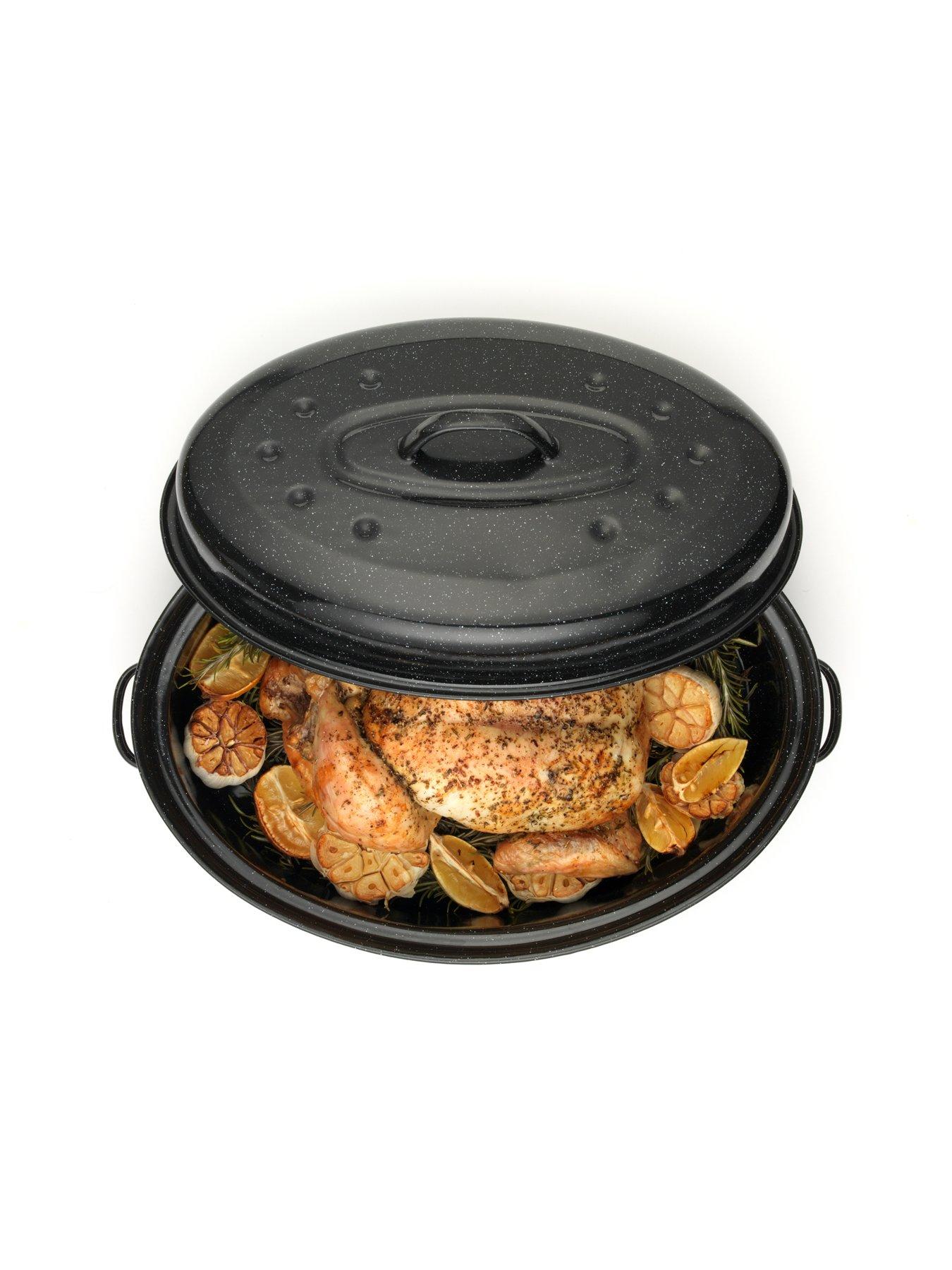 Image 3 of 5 of Russell Hobbs Self-Basting 38 cm Vitreous Enamel Roaster and Lid