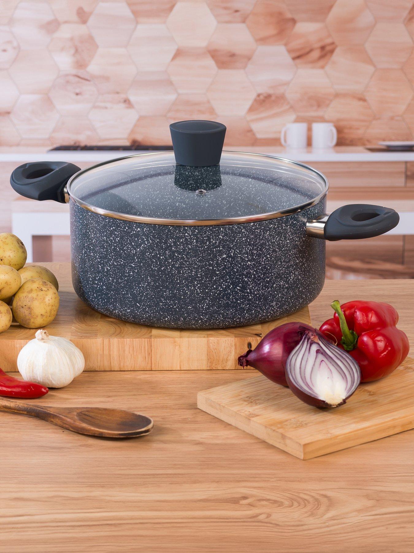 Product photograph of Russell Hobbs 24cm Nightfall Stone Stockpot from very.co.uk