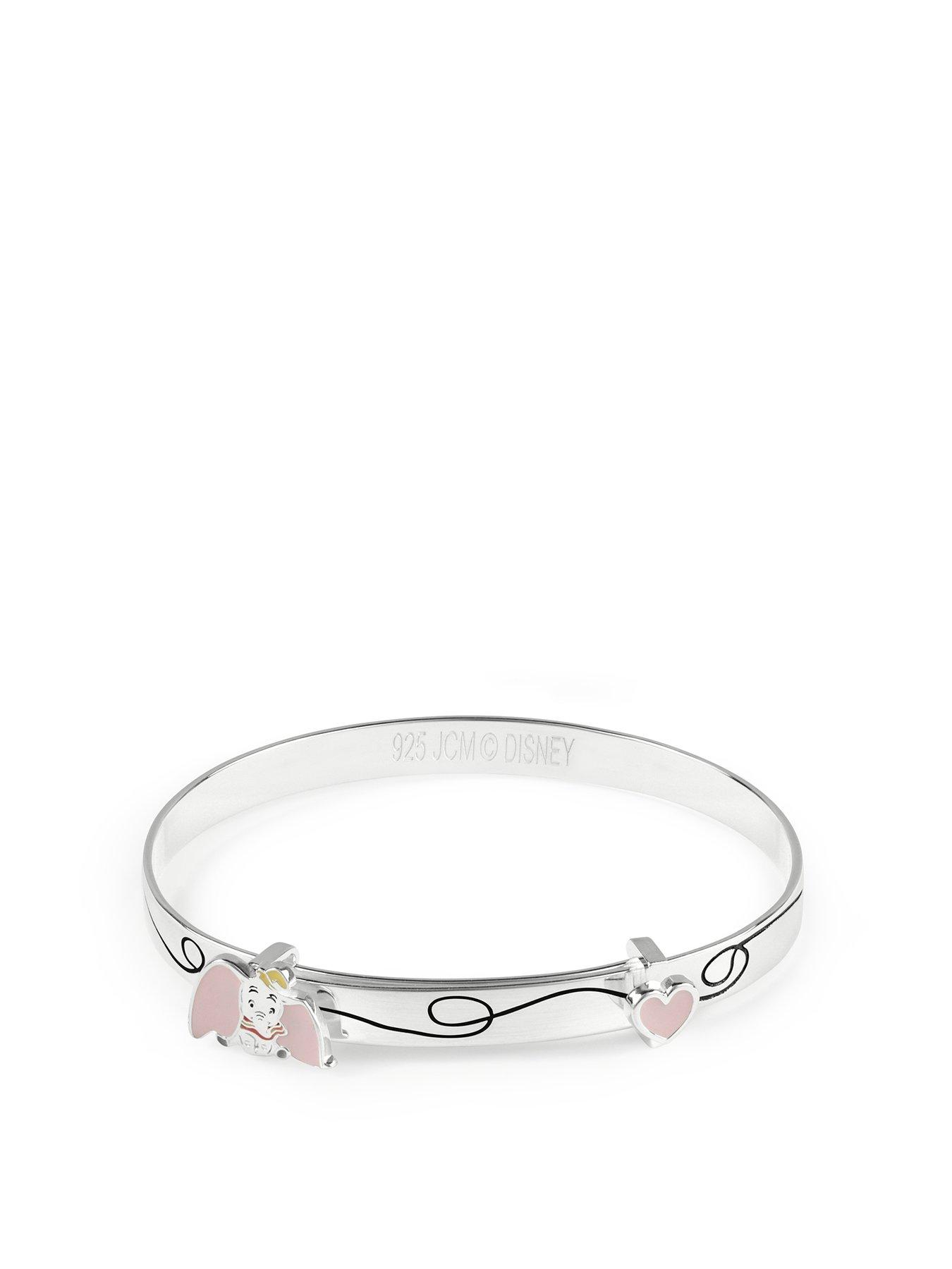 Product photograph of Disney Silver Dumbo Bangle from very.co.uk