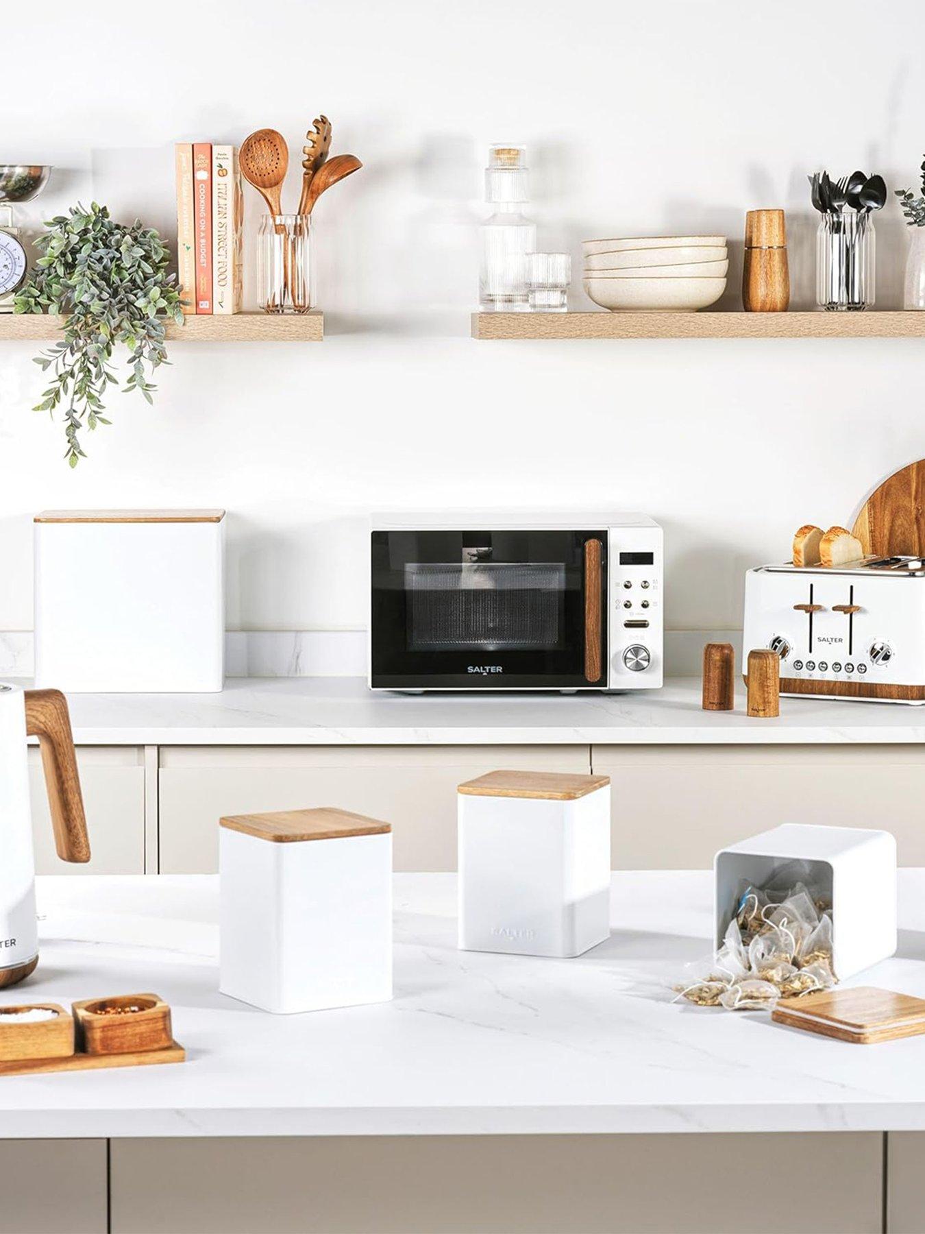 Product photograph of Salter Toronto 4 Piece Counter Top Set - White from very.co.uk