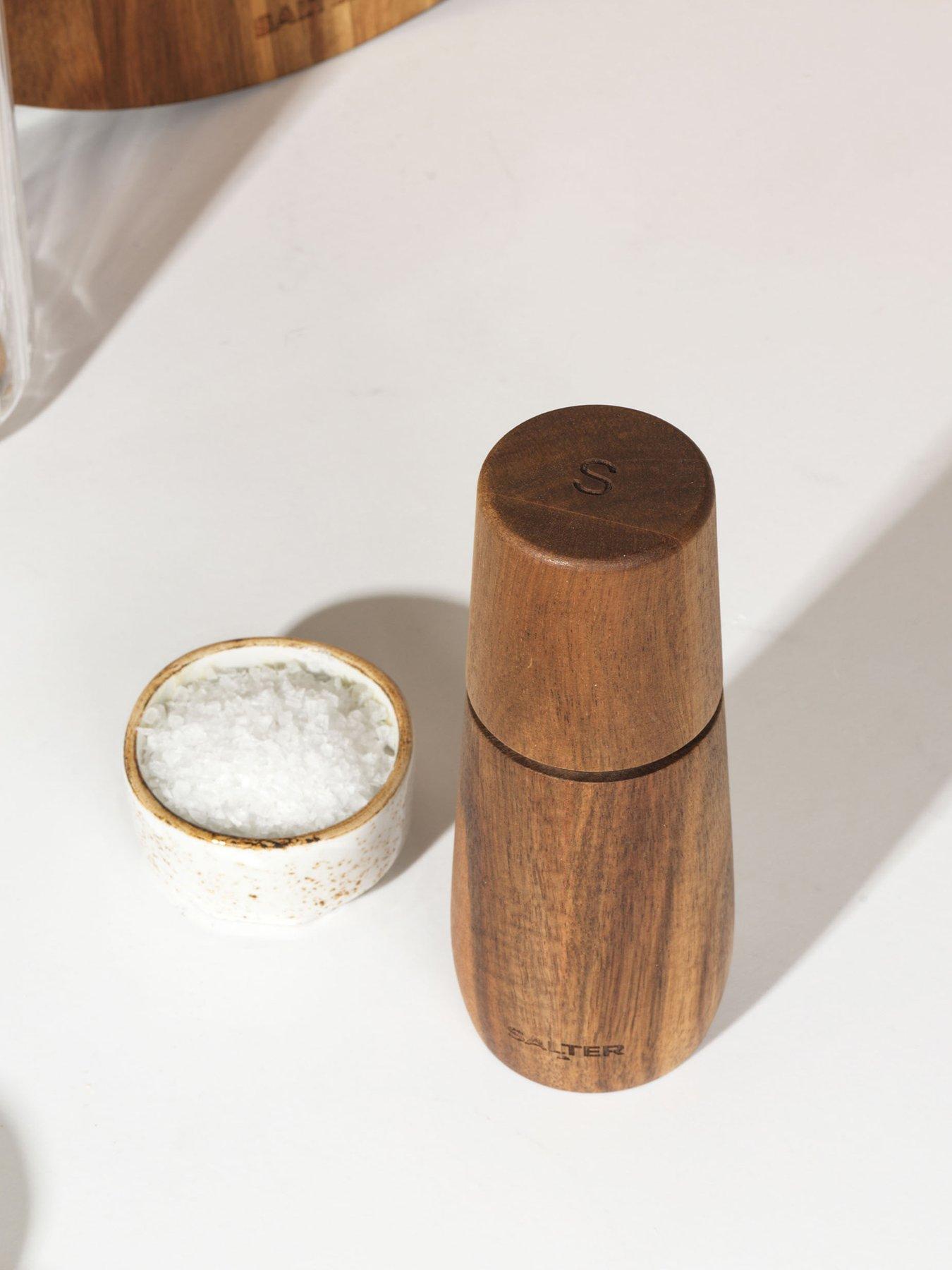 Product photograph of Salter Edith Acacia Salt Mill from very.co.uk