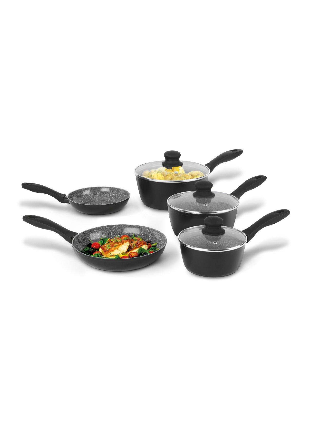 Image 2 of 7 of Russell Hobbs Metallic Marble 5 Piece Pan Set