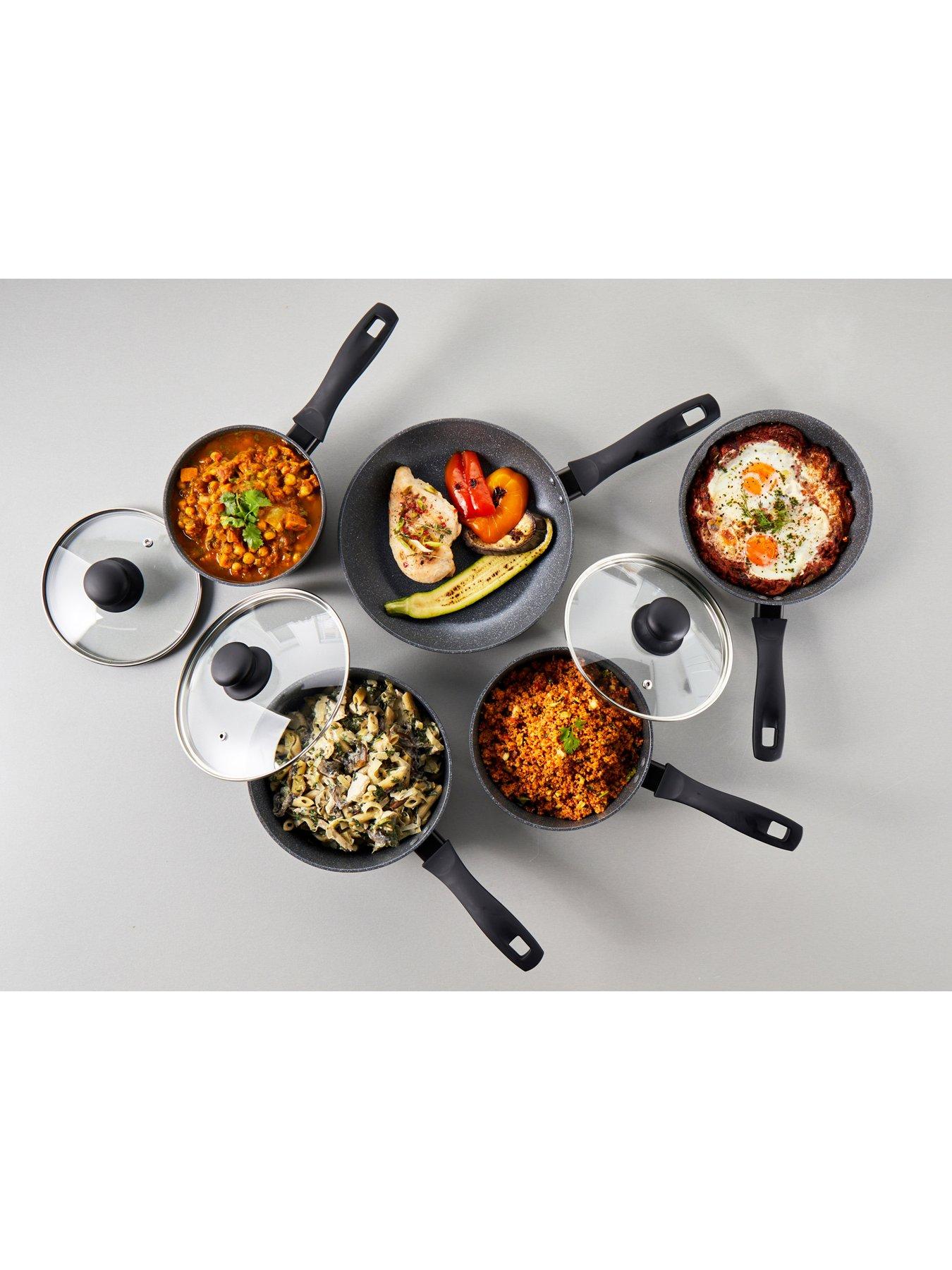 Image 5 of 7 of Russell Hobbs Metallic Marble 5 Piece Pan Set
