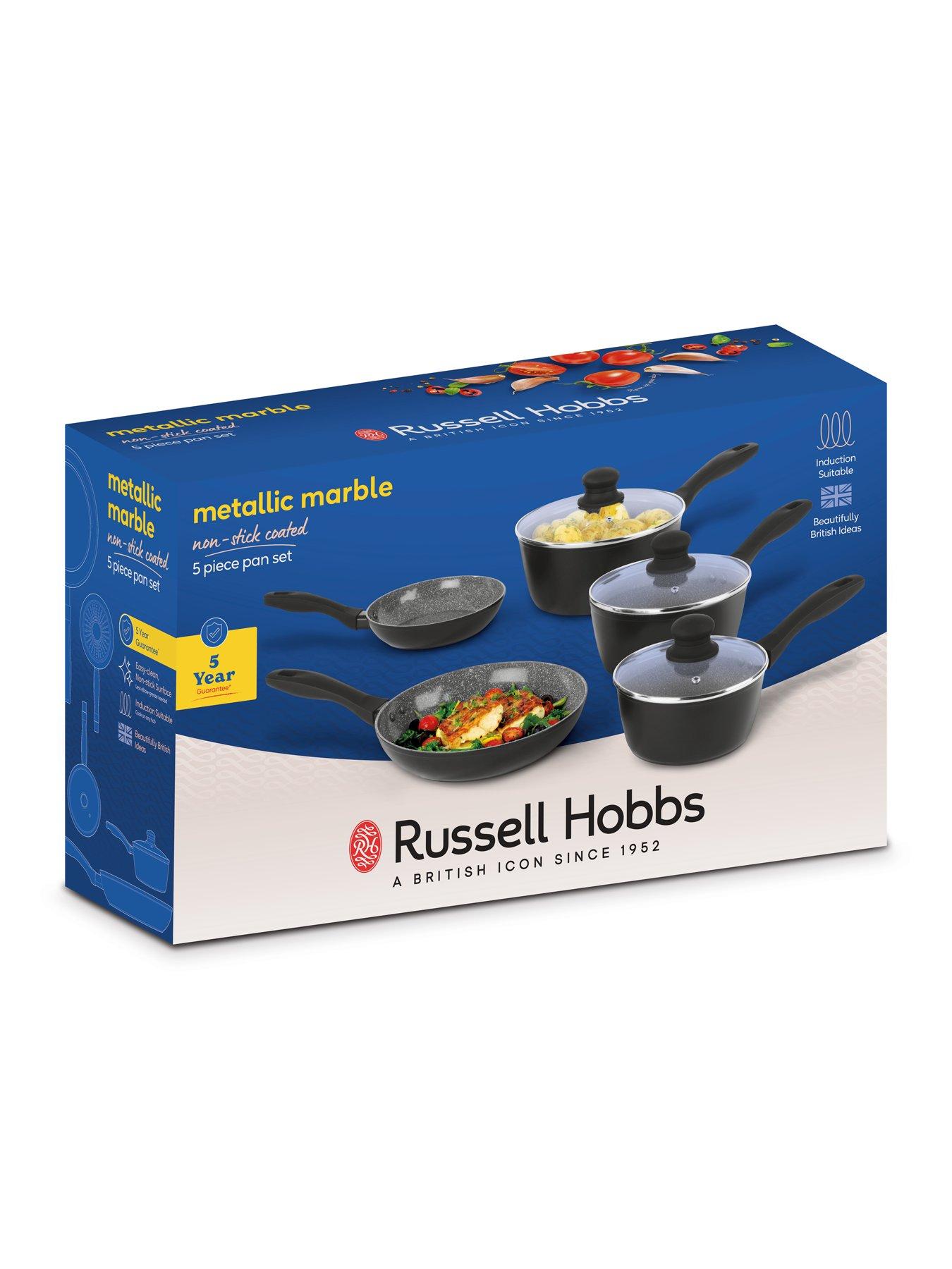 Image 7 of 7 of Russell Hobbs Metallic Marble 5 Piece Pan Set