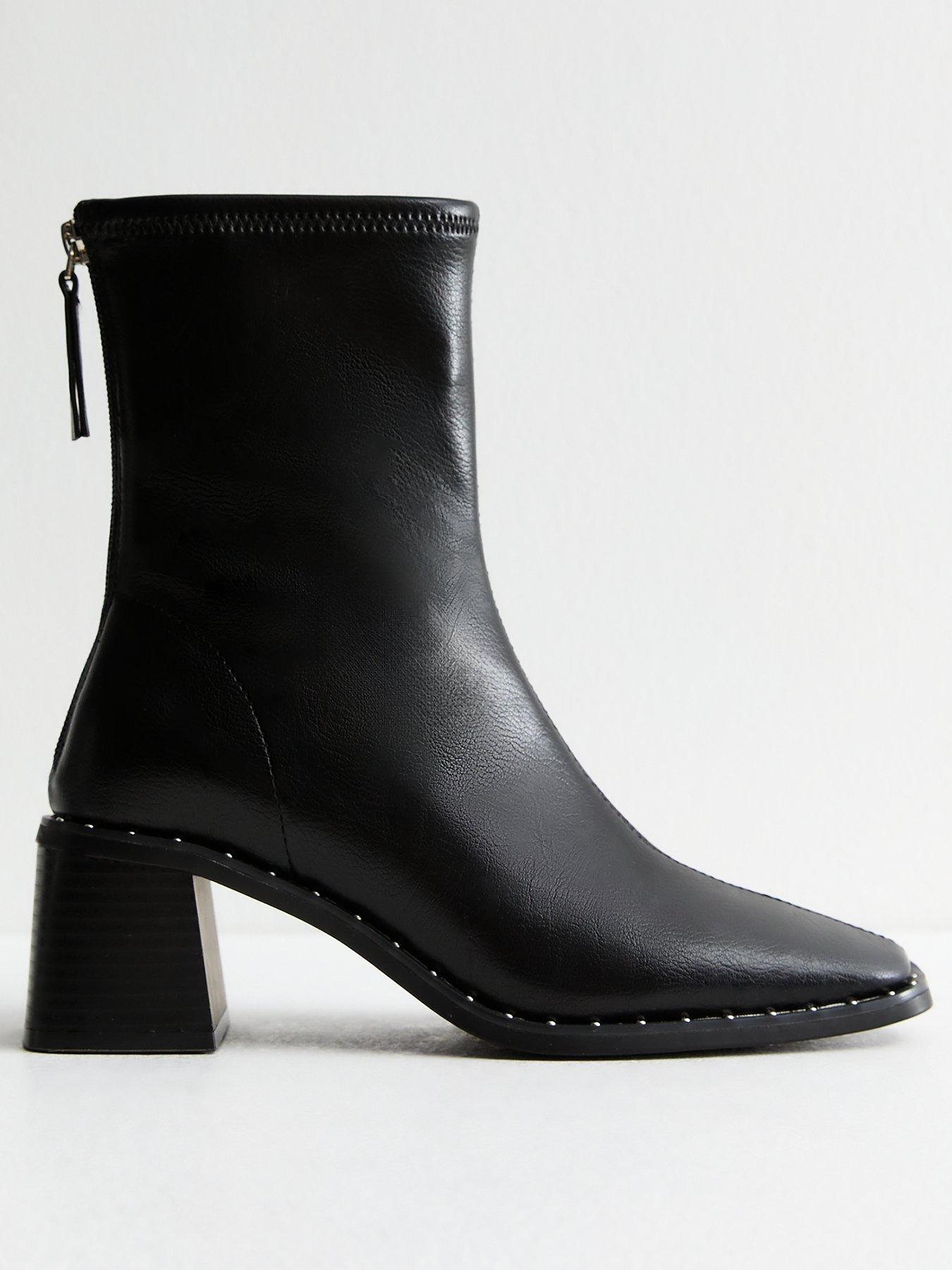 Studded faux leather booties new arrivals