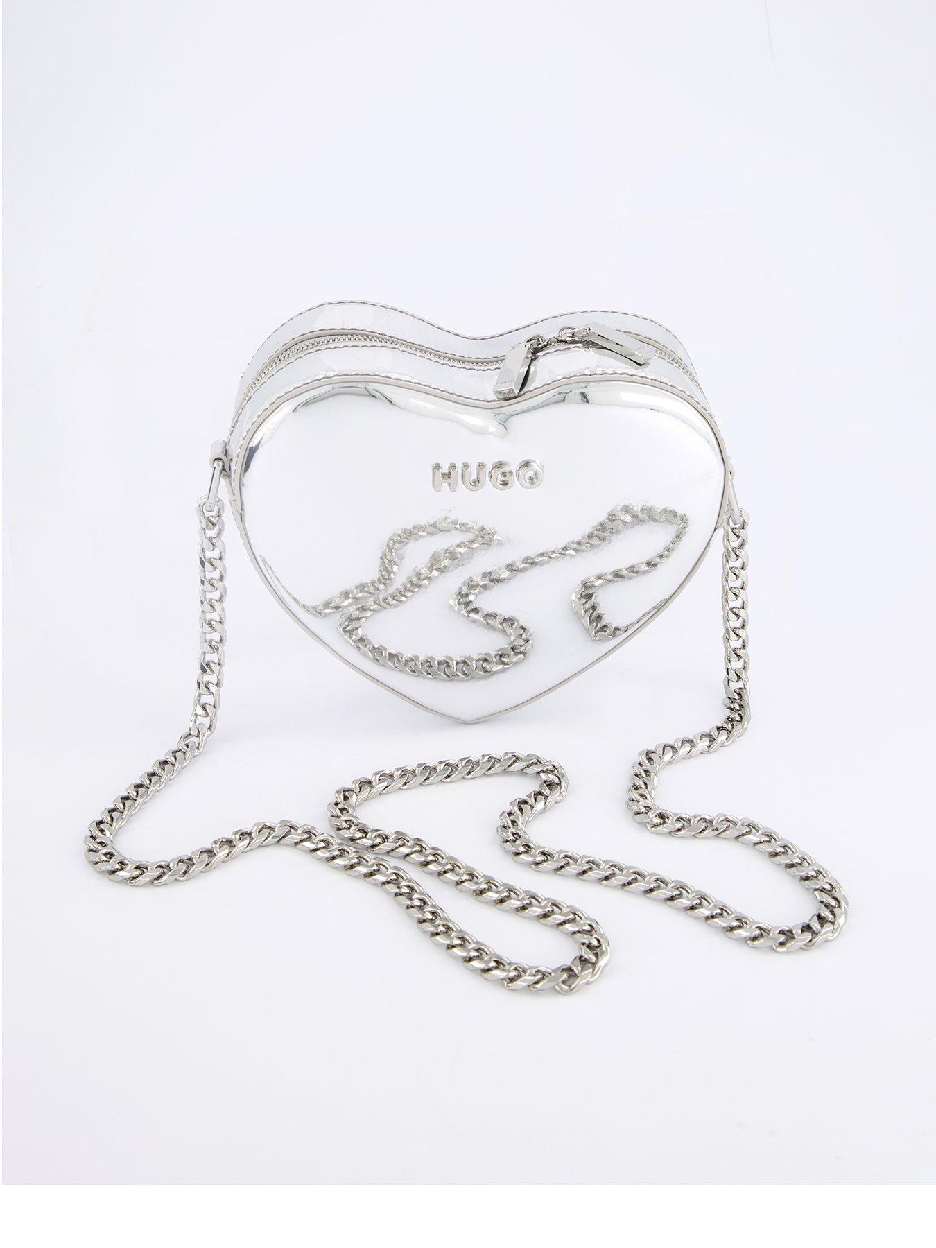 undefined Silver Heart Crossbody Bag - Silver