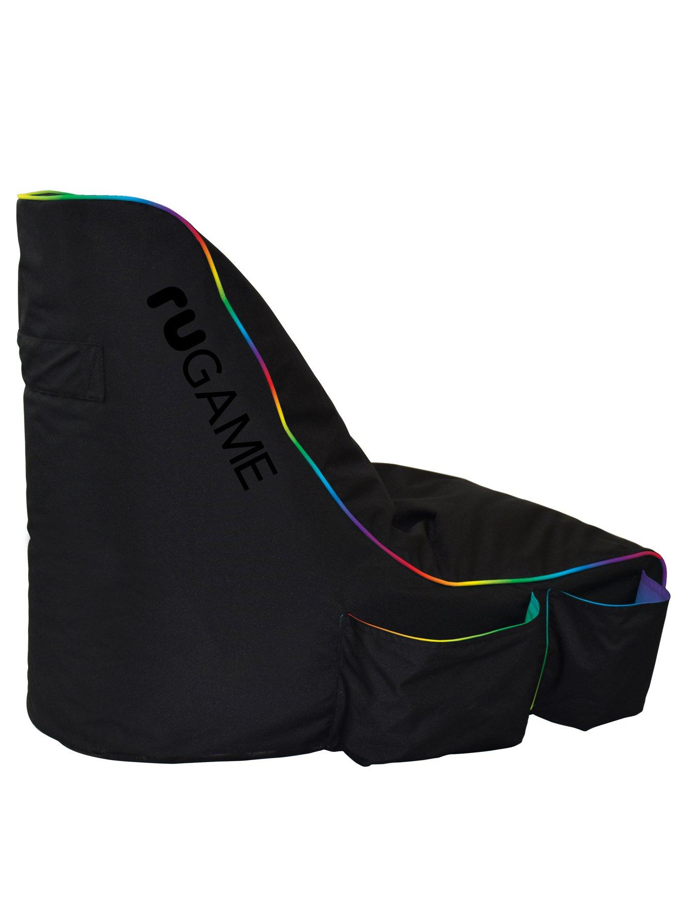 rucomfy Black Rugame Kids Gamer Bean Bag Chair Led Very