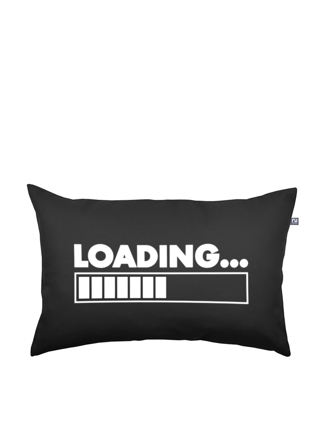 Product photograph of Rucomfy Printed Trend 40x60cm Loading Cushion - Black from very.co.uk