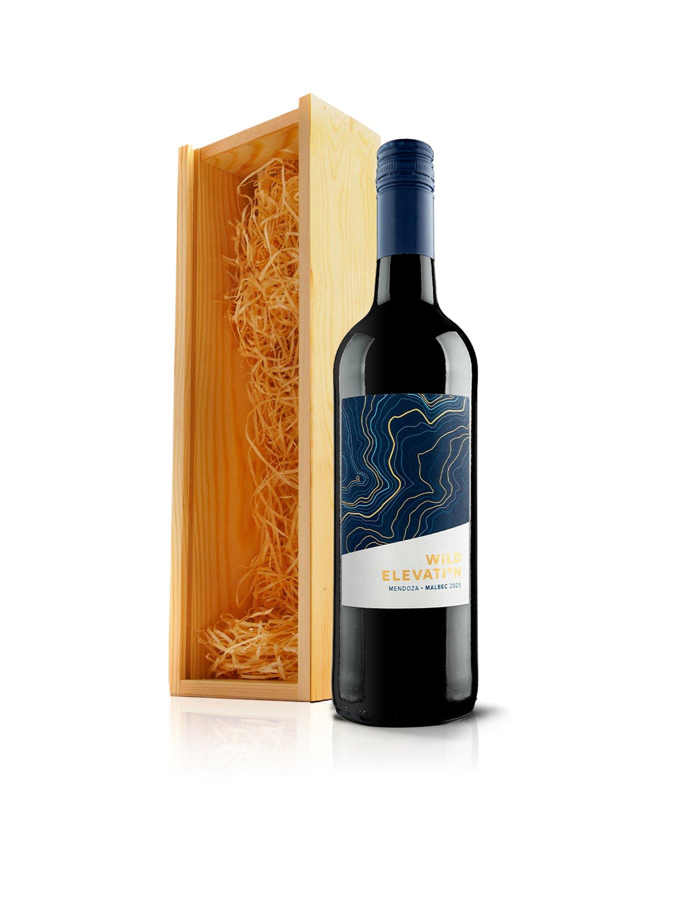 Product photograph of Virgin Wines Malbec In Wooden Gift Box from very.co.uk