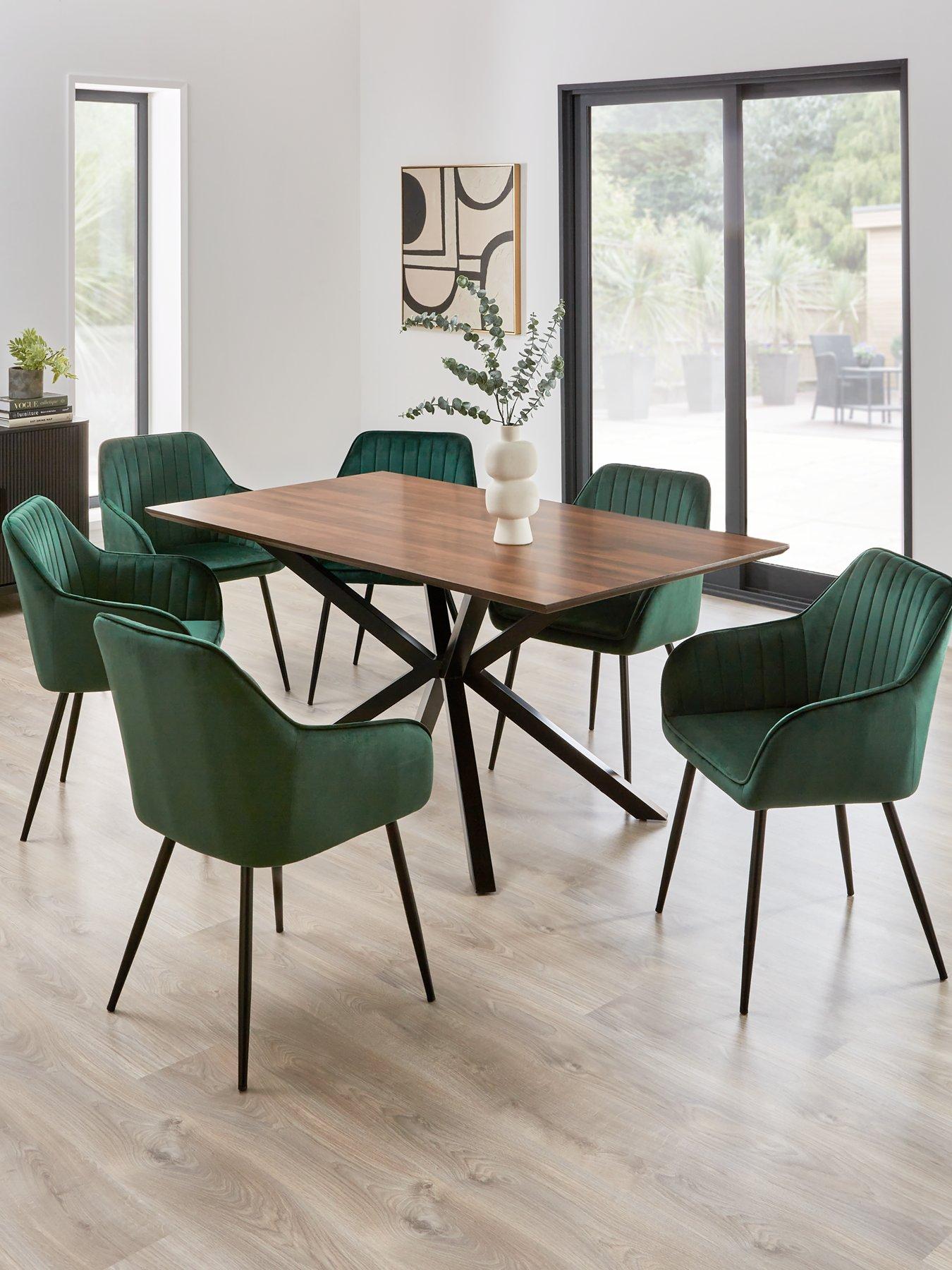 Very Home Chopstick 160 cm Wood Top Dining Table Alisha Chairs