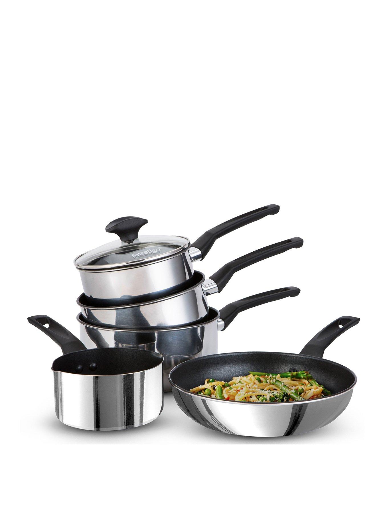 Image 1 of 5 of Prestige 9x Tougher 4-Piece Pan Set with FREE Milkpan