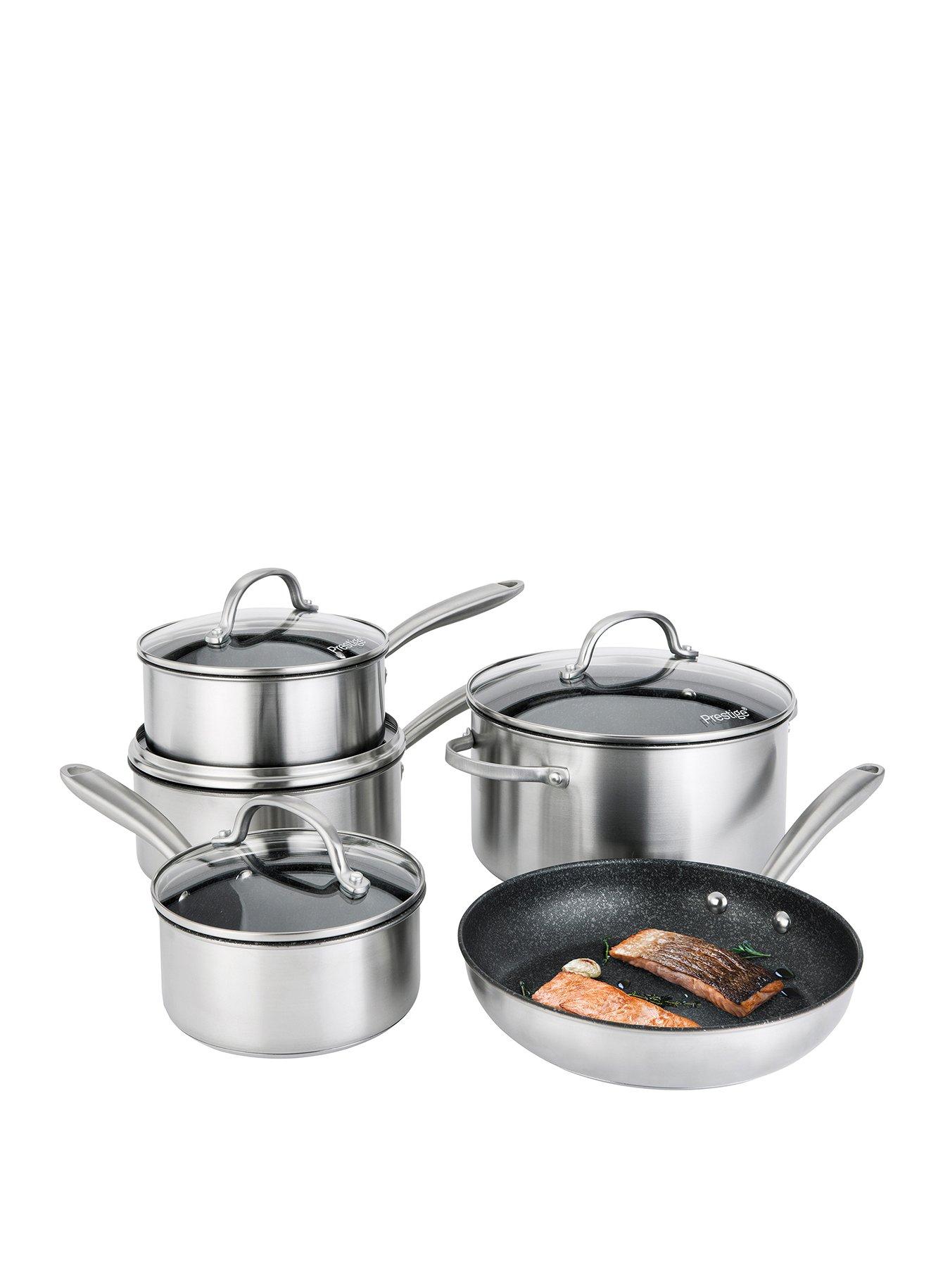 Image 1 of 6 of Prestige Scratch Guard 5-Piece Stainless Steel Pan Set