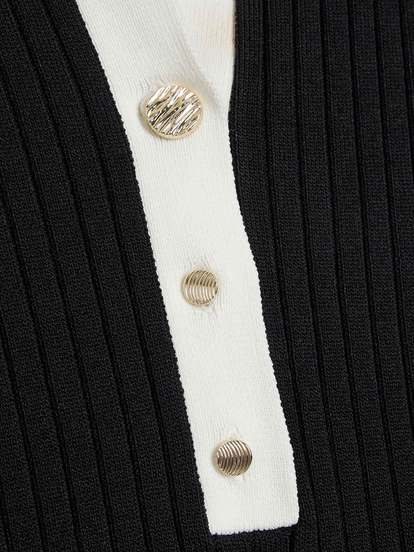 Image 6 of 6 of River Island Collar Button Down Top - Black