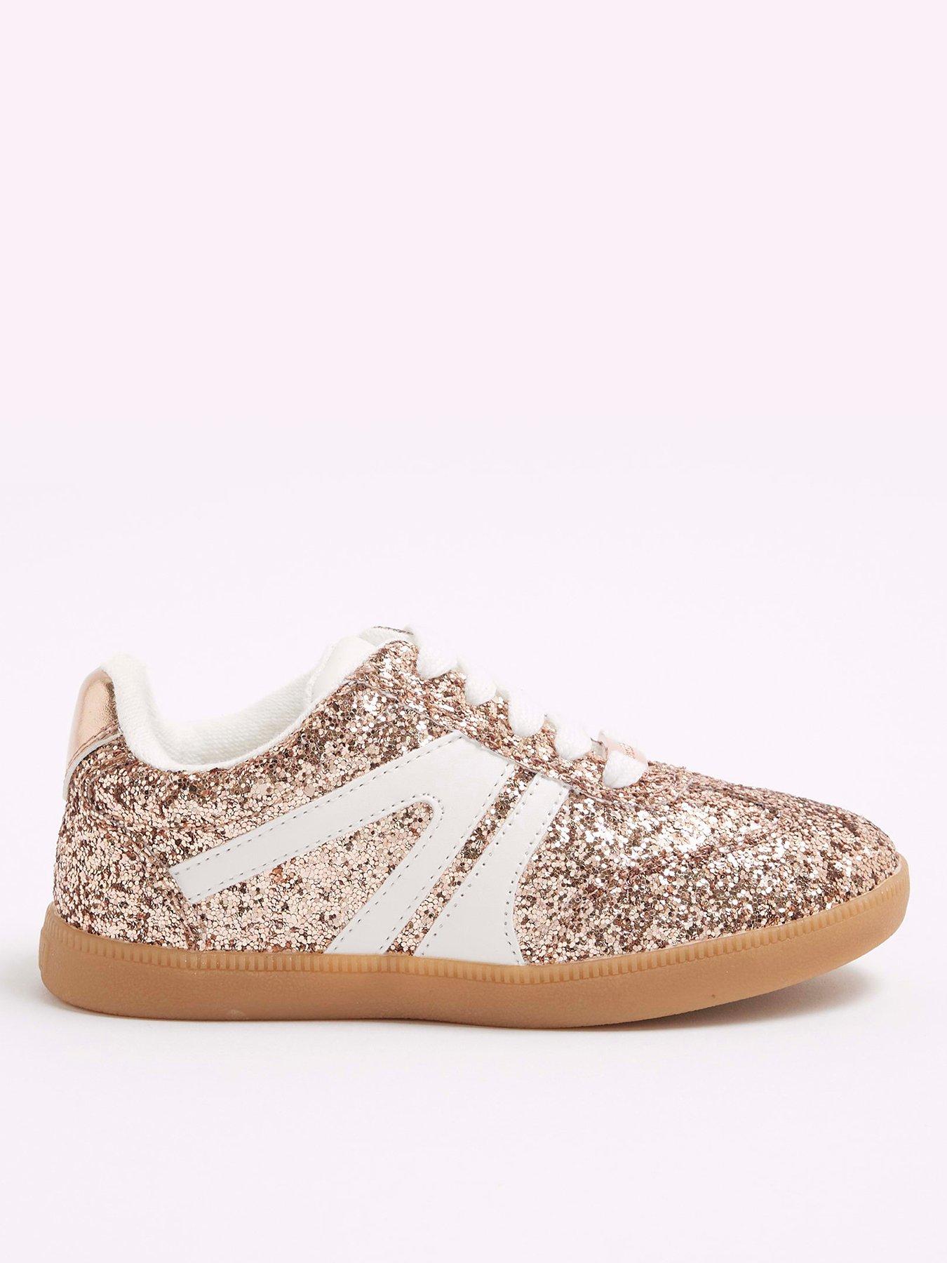 Girls Glitter Trainers Pink