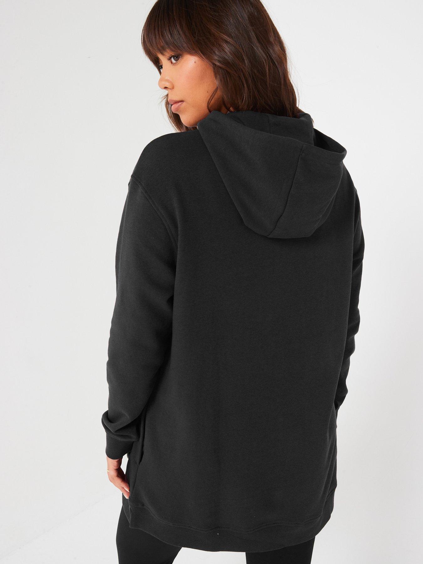Image 2 of 6 of V by Very Curve Side Split Longline Hoodie - Black