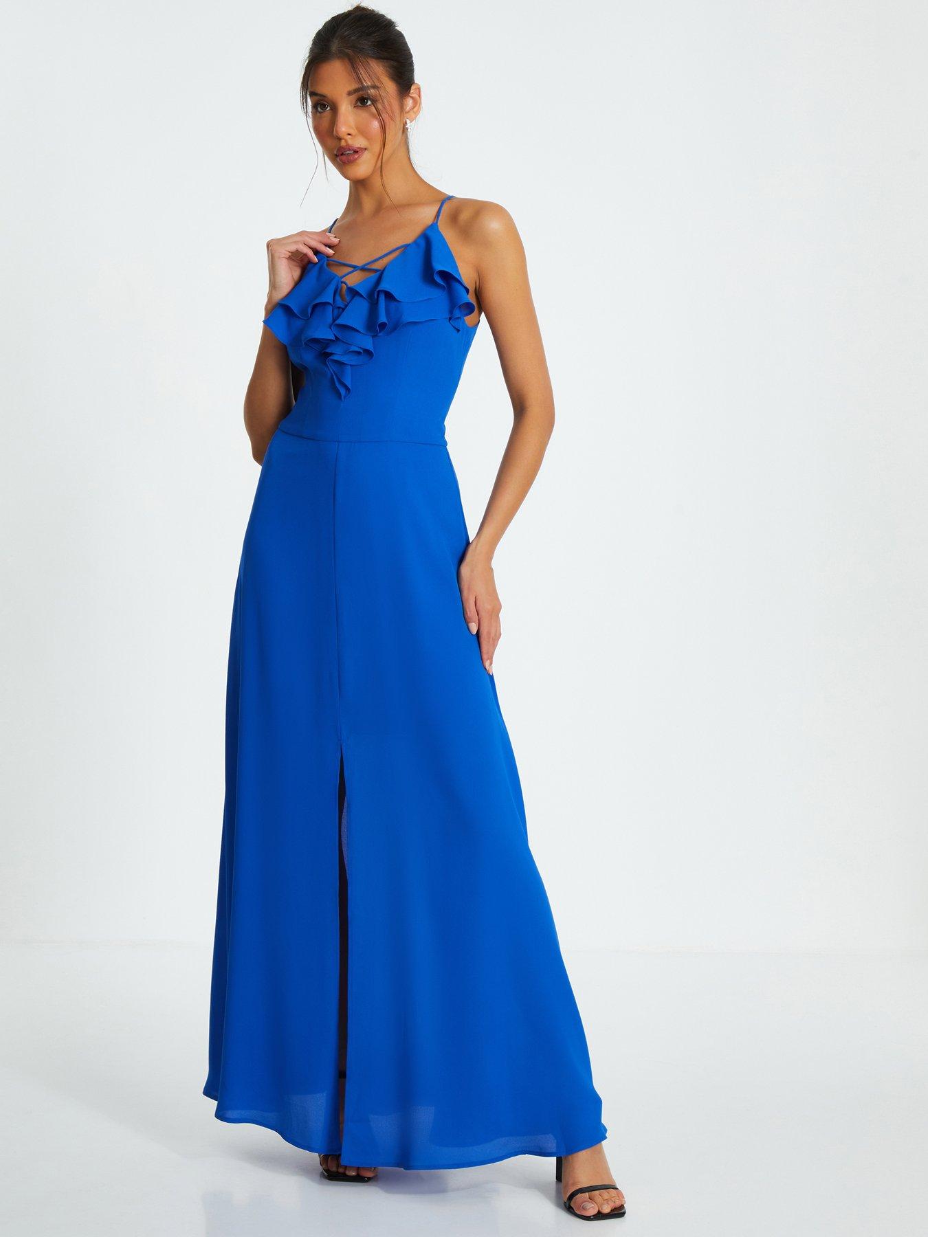 sachin and babi light blue dress Printed chiffon maxi gown with flounces and ties pink 051DX009 – RASARIO