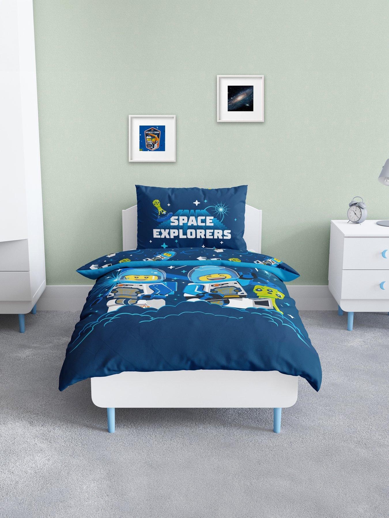 Product photograph of Lego Combo Panel Duvet Set- Single - Blue from very.co.uk