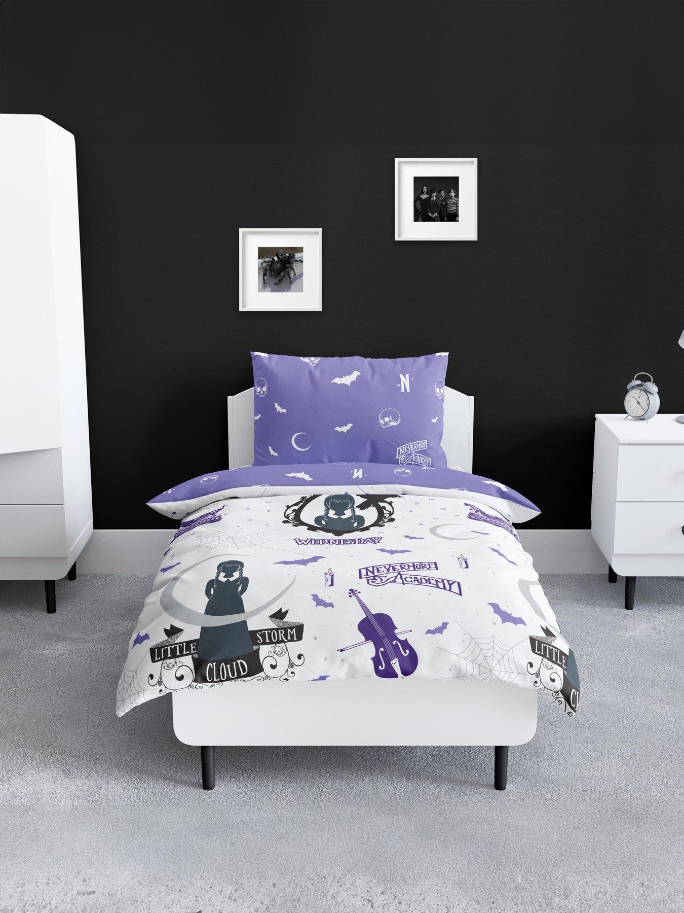 Product photograph of Wednesday Addams Destined Rotary Duvet Set- Single from very.co.uk