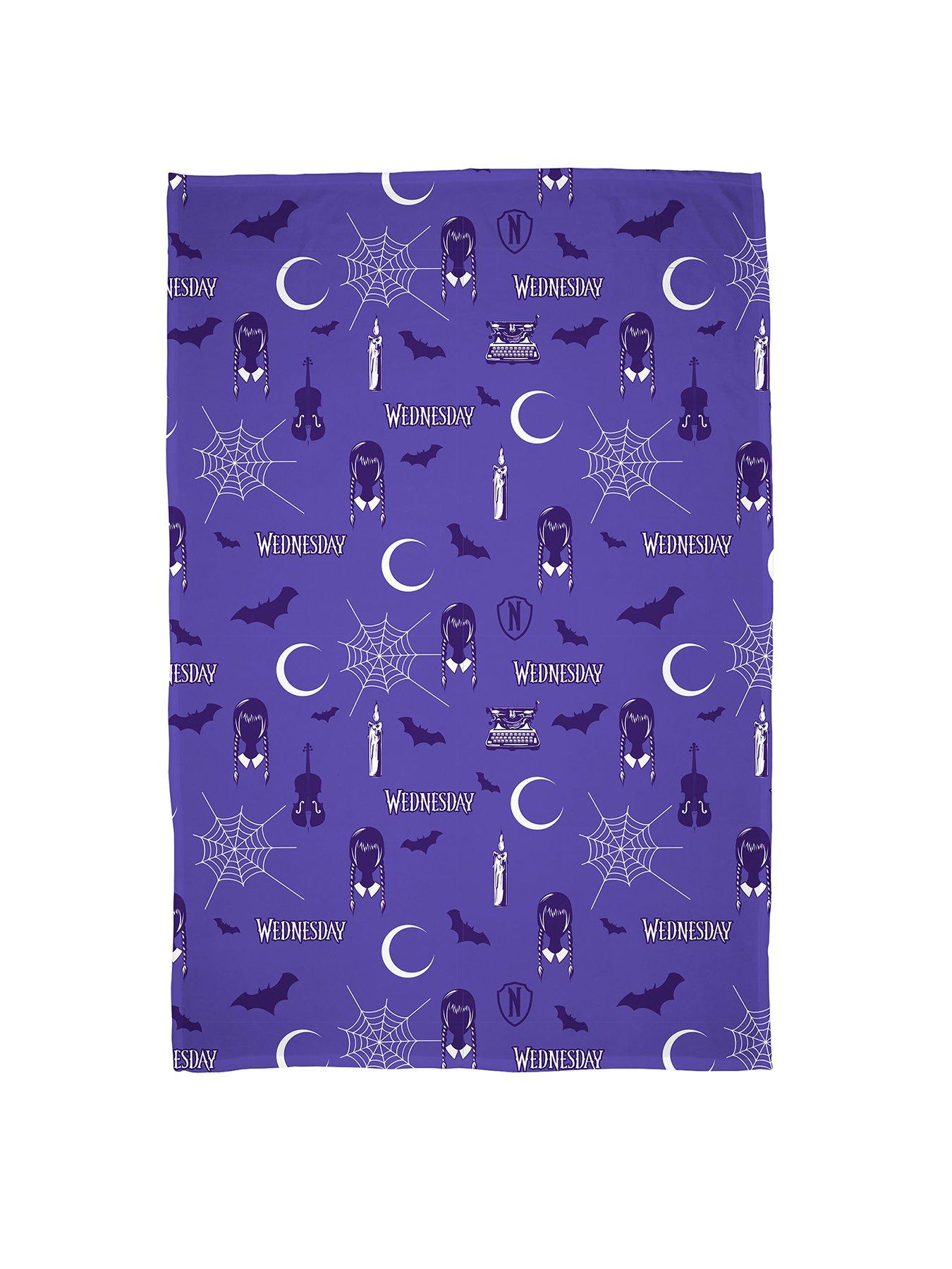 Image 2 of 5 of Wednesday Addams Desinted Halloween Rotary Fleece