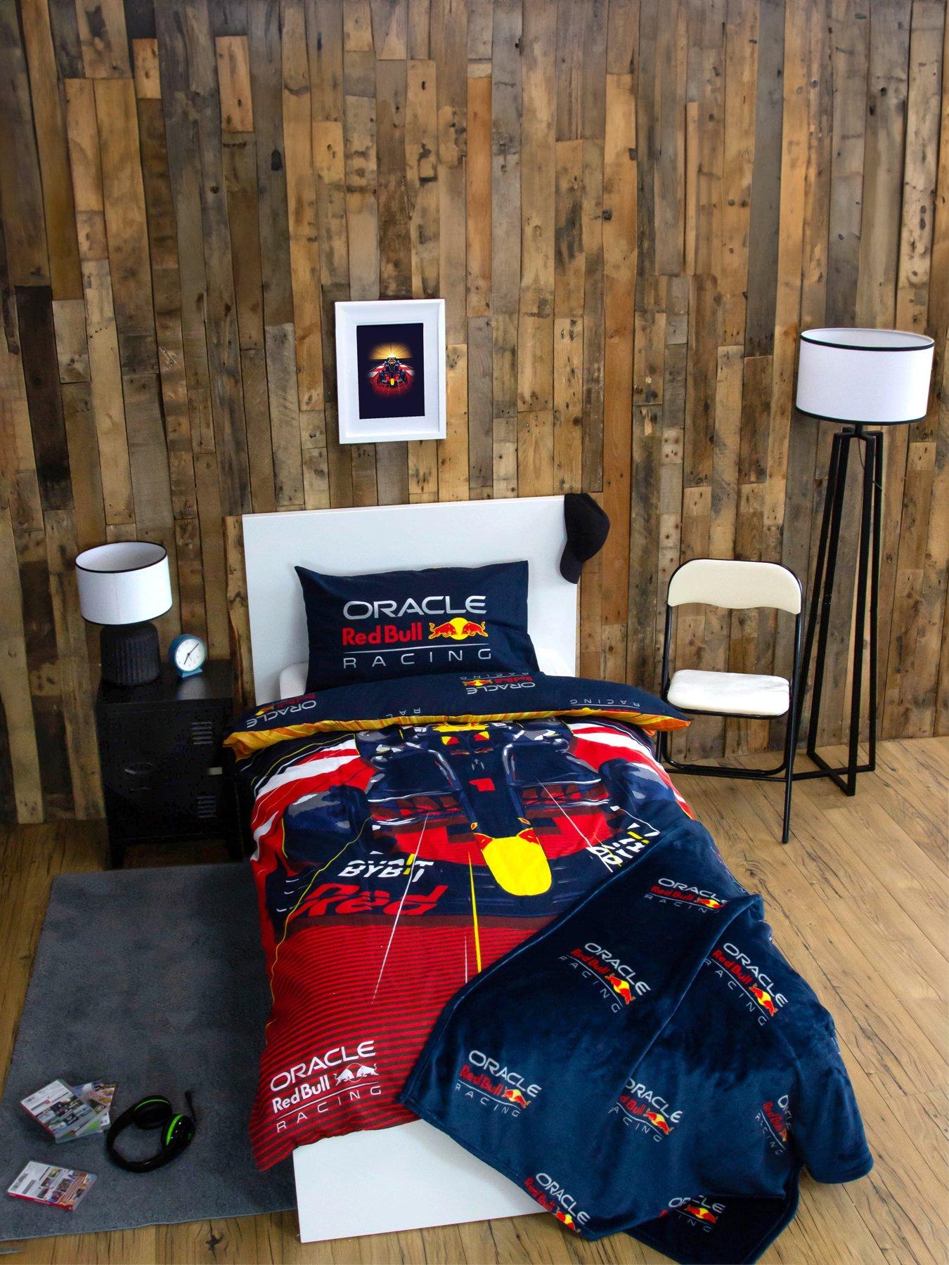 Product photograph of F1 Red Bull Single Panel Duvet from very.co.uk