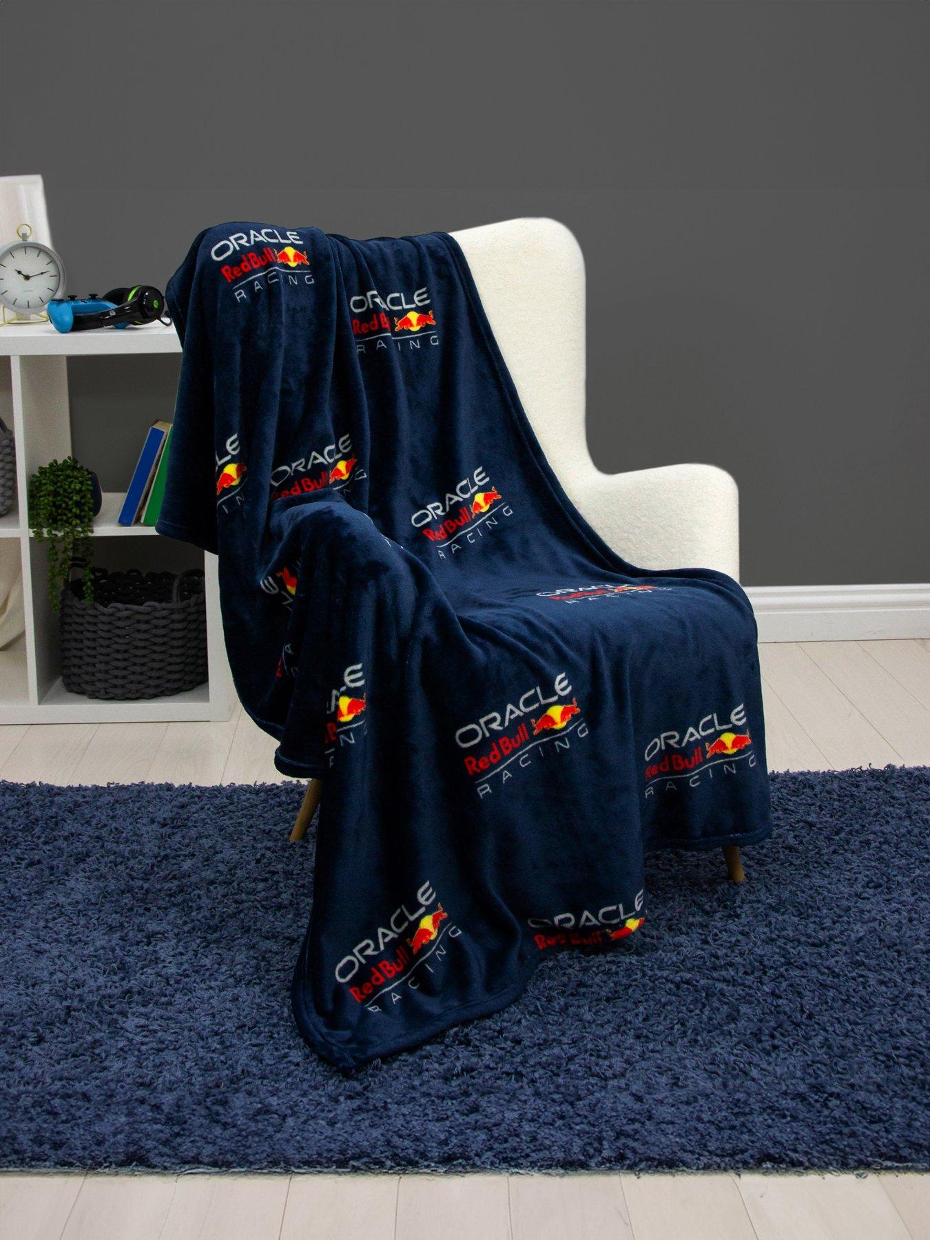 Product photograph of F1 Red Bull Fleece Blanket from very.co.uk