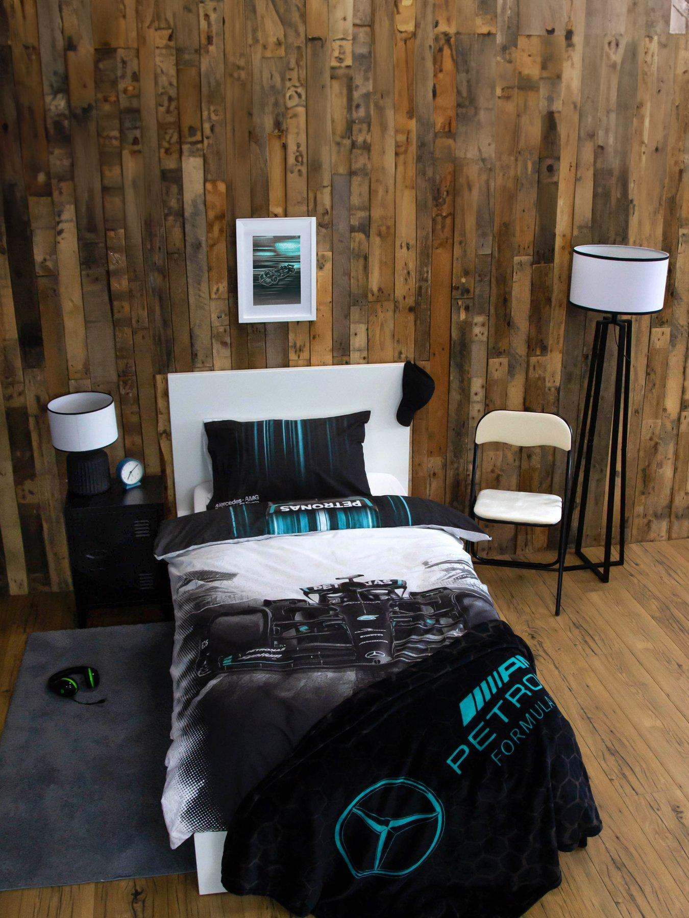 Product photograph of F1 Mercedes Digi Print Single Panel Duvet from very.co.uk