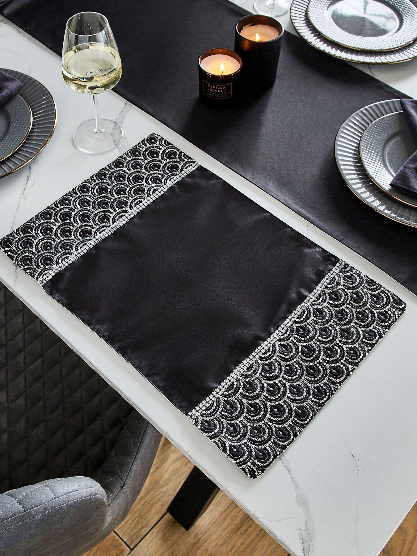 Catherine Lansfield Deco Sequin Set 4 Placemats