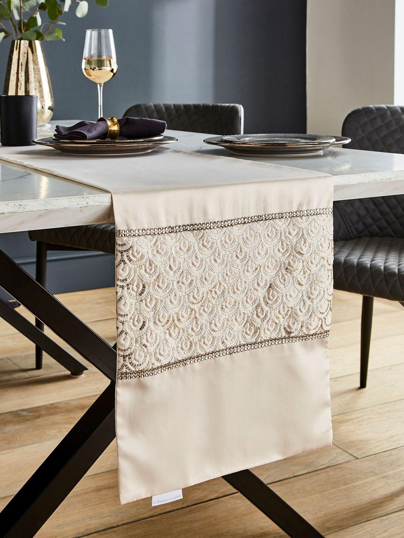 Product photograph of Catherine Lansfield Deco Sequin Table Runner from very.co.uk