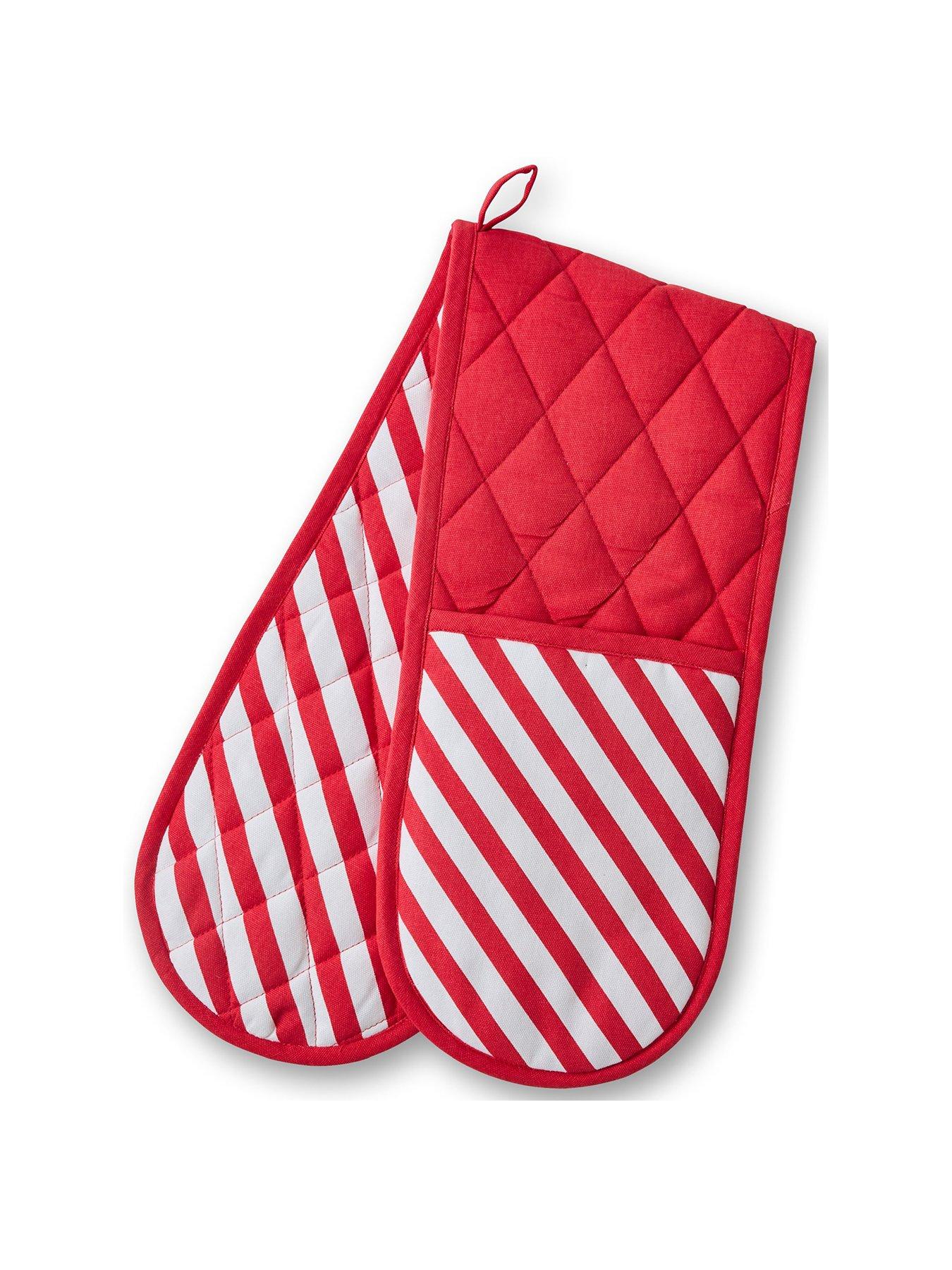 Image 2 of 3 of Catherine Lansfield Christmas Candy Cane Double Oven Glove