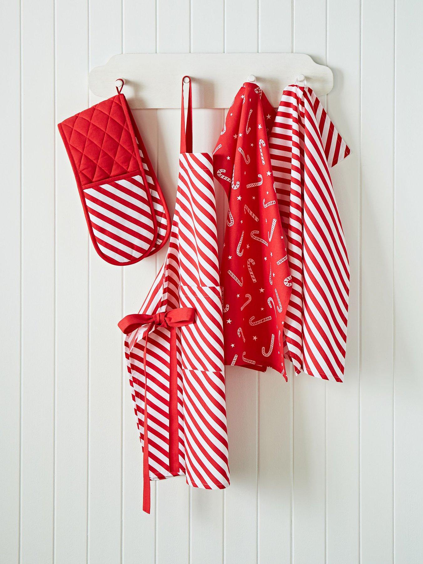 Image 3 of 3 of Catherine Lansfield Christmas Candy Cane Double Oven Glove