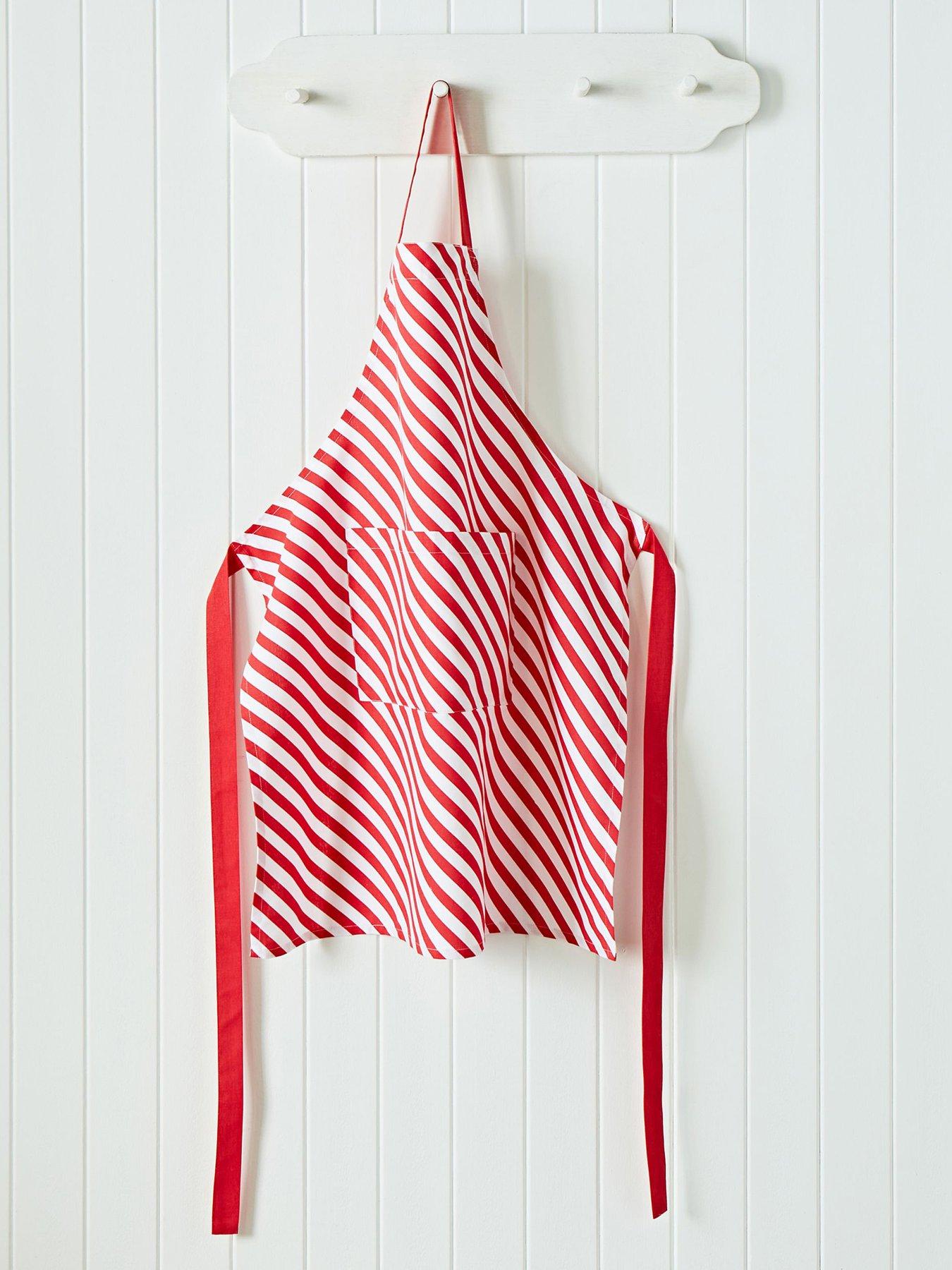 Catherine Lansfield Unisex Red Christmas Candy Cane 100% Cotton Kitchen Adult Apron - Image 2