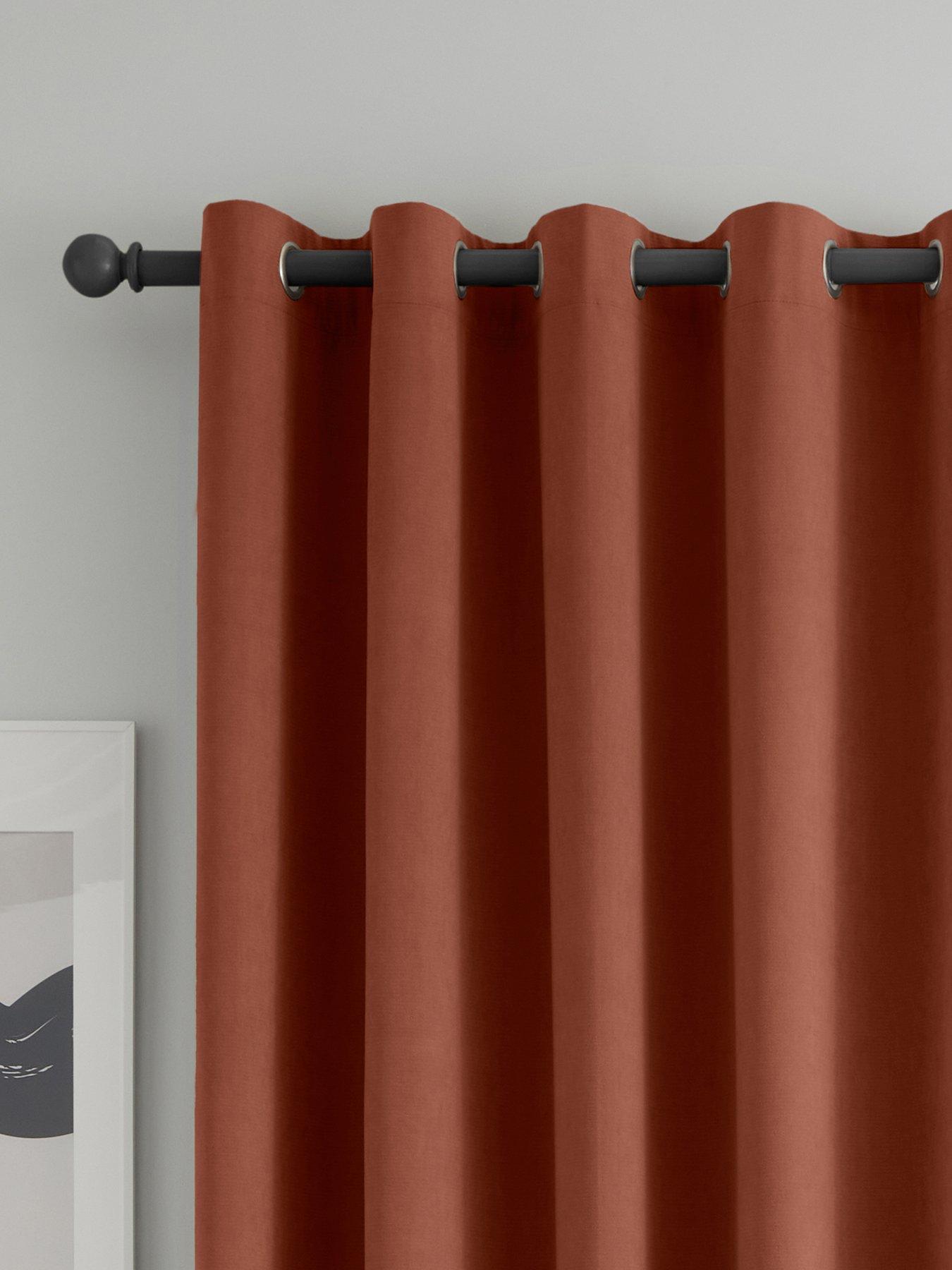 Product photograph of Catherine Lansfield Wilson Velvet Thermal Blackout Eyelet Curtains from very.co.uk