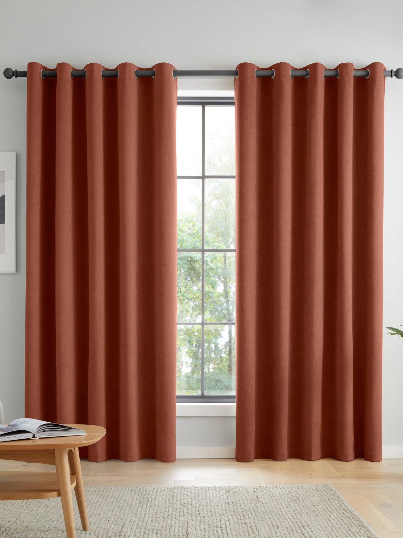 Image 1 of 3 of Catherine Lansfield Wilson Velvet Thermal Blackout Eyelet Curtains