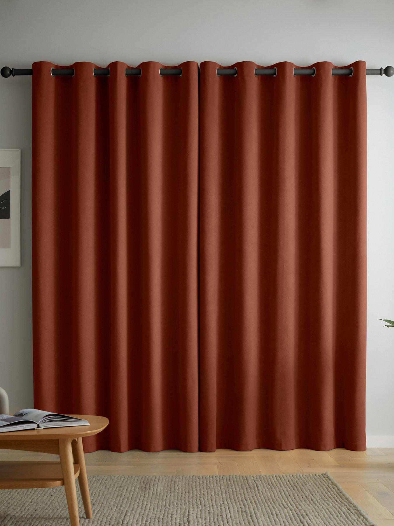 Image 2 of 3 of Catherine Lansfield Wilson Velvet Thermal Blackout Eyelet Curtains