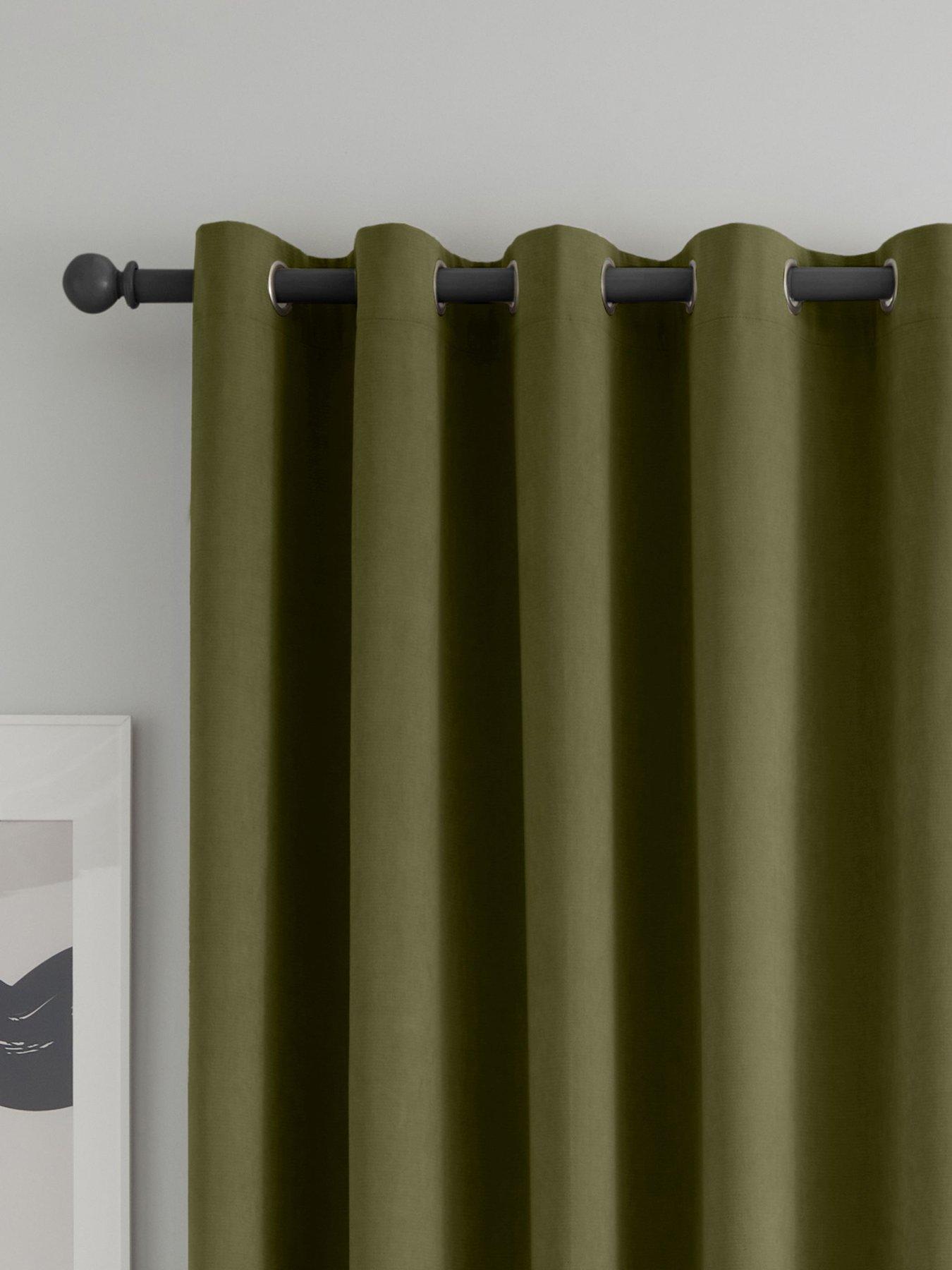 Catherine Lansfield Wilson Velvet Thermal Blackout Eyelet Curtains