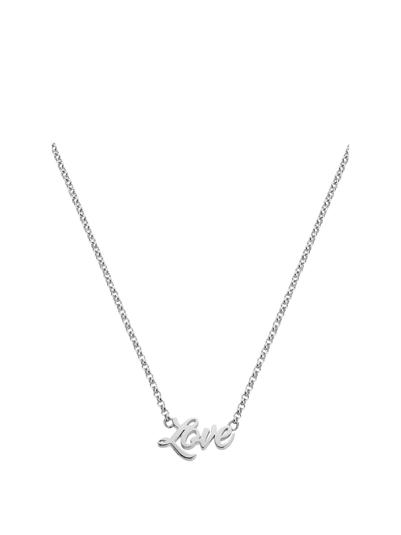Product photograph of Hot Diamonds Hd X Tg Italic Name Necklace - Belcher Chain from very.co.uk