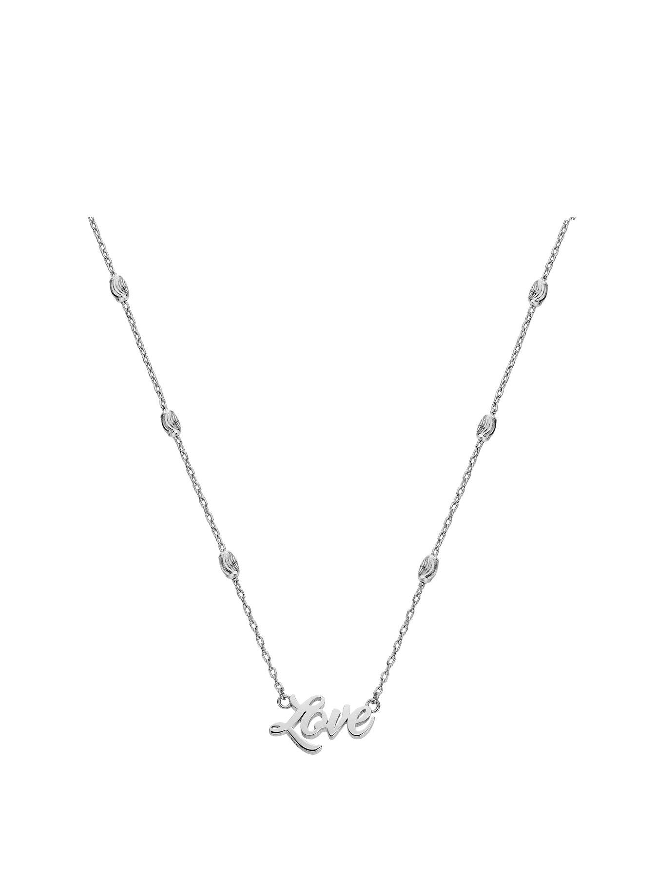 undefined HD X TG Italic Name Necklace - Oval Bead Chain