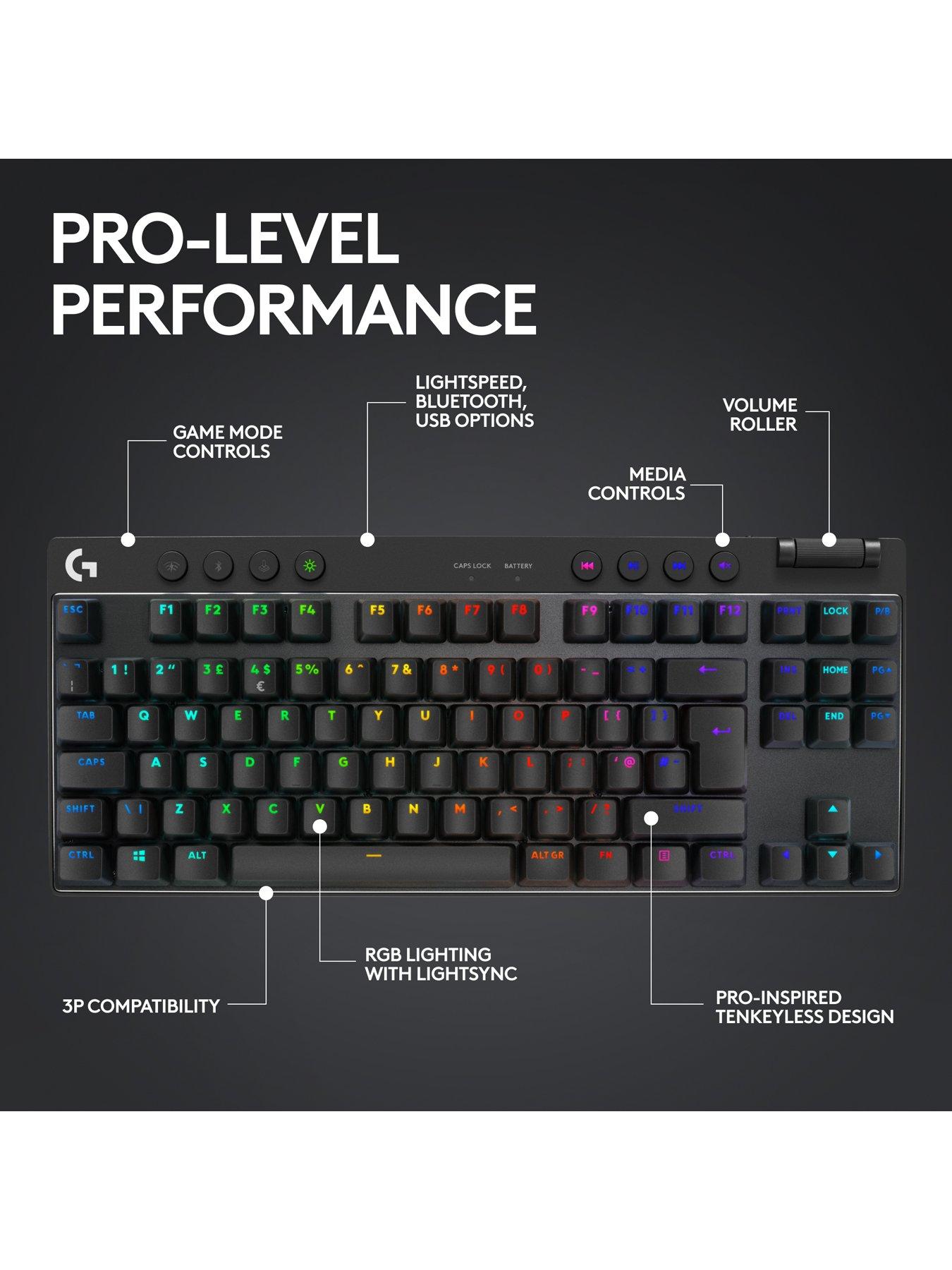 Image 5 of 7 of LogitechG G PRO X TKL LIGHTSPEED Wireless Gaming Keyboard - Black