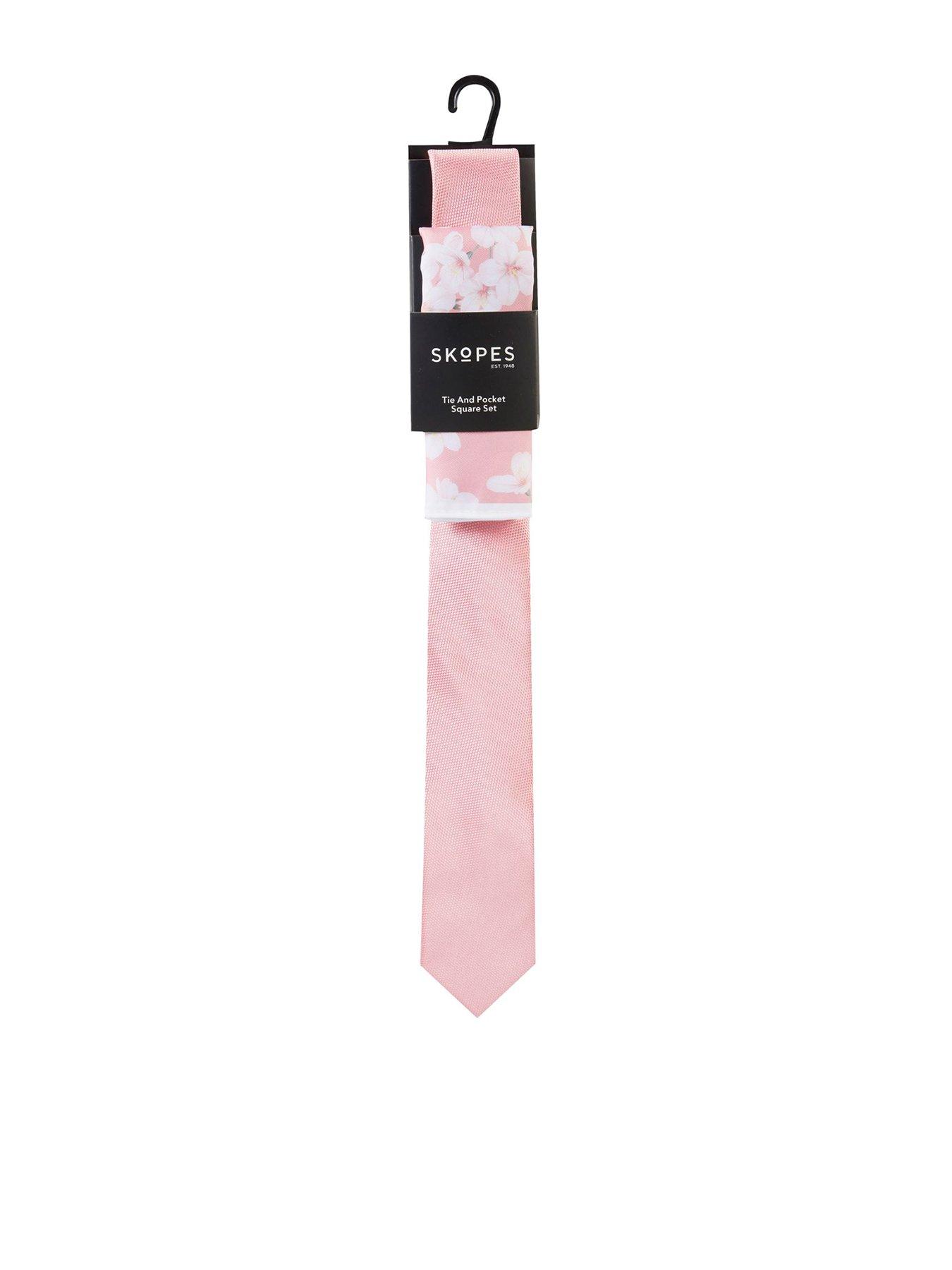 Skopes Tie And Floral Printed Pocket Square Set