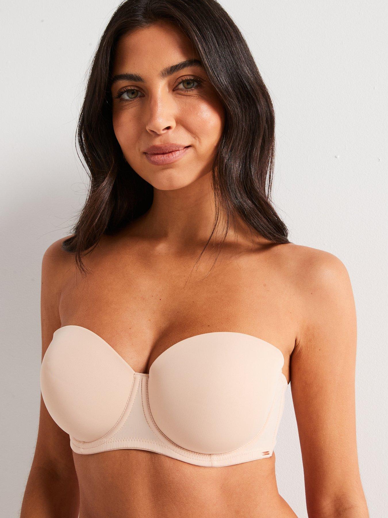 undefined Michelle Light Padded Strapless Balcony Fuller Bust Bra- Beige