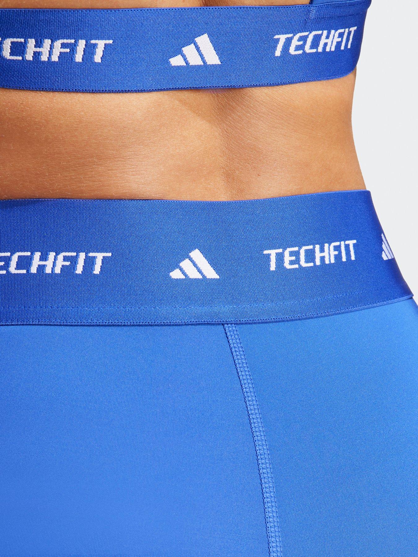 Image 4 of 5 of adidas Womens Training Tech Fit 7/8 Tights - Blue