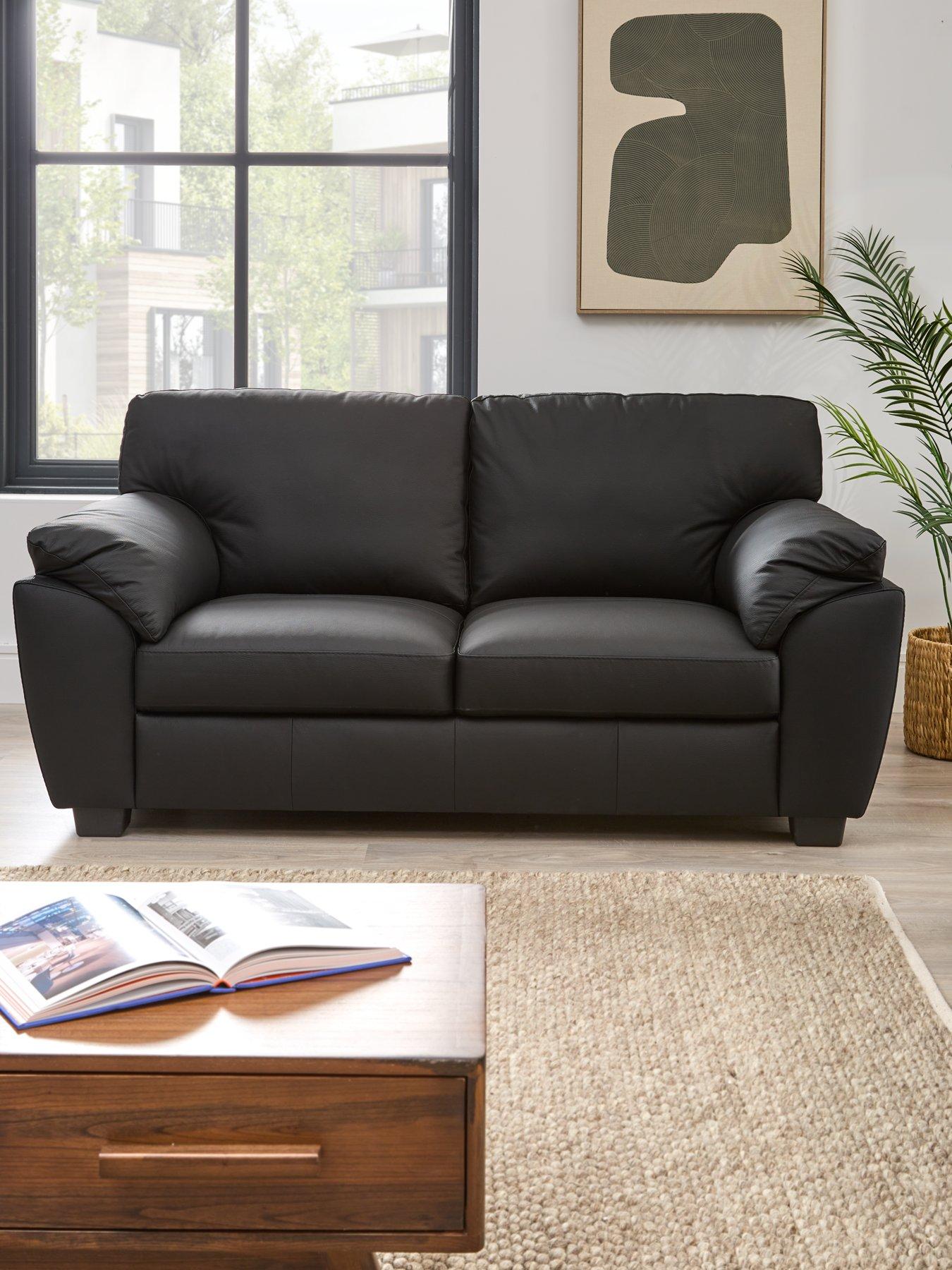 undefined Montreal Real Leather/Faux Leather 2 Seater Sofa - FSC Certified