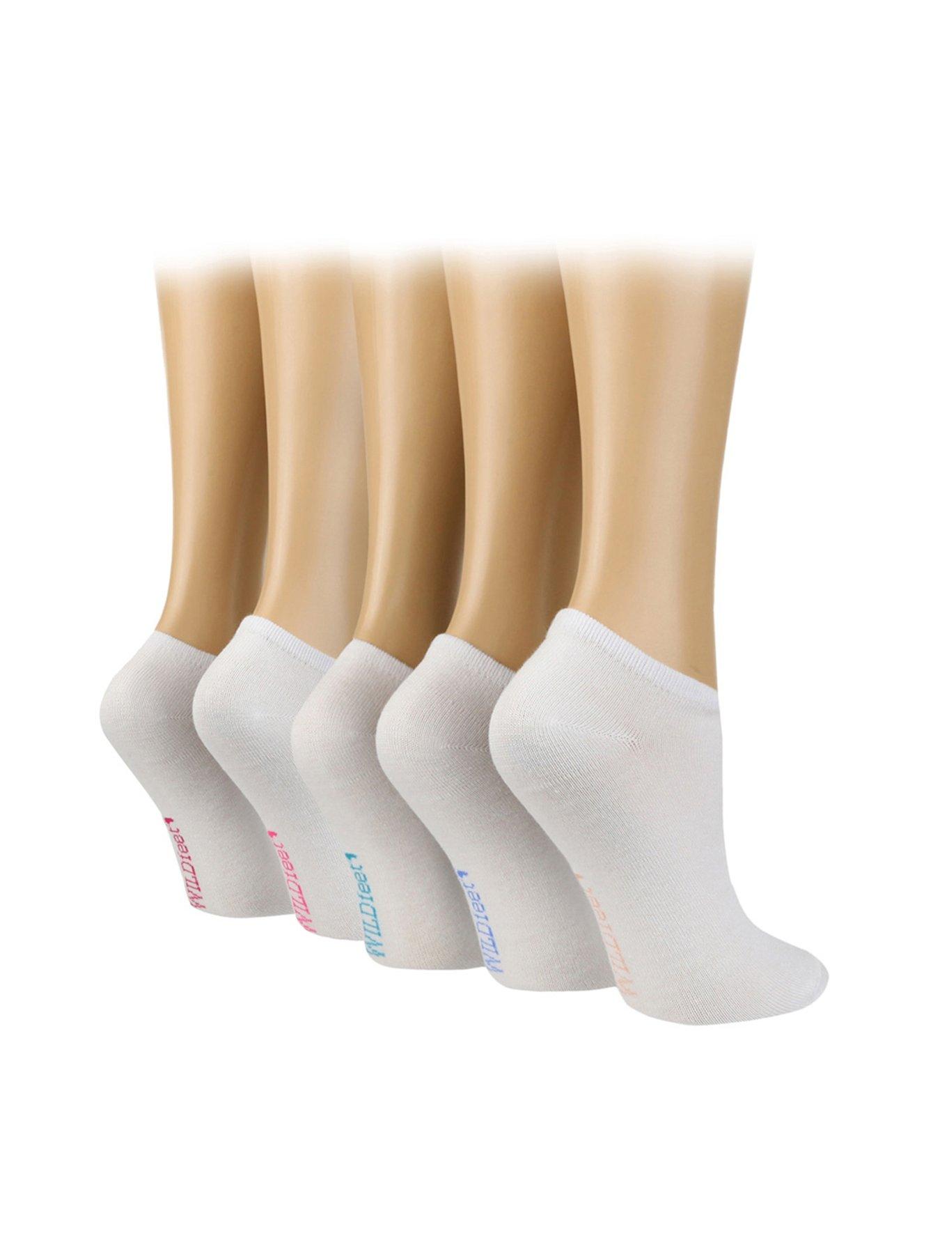 undefined 5pk Trainer Sock - White With Colour Footstamp