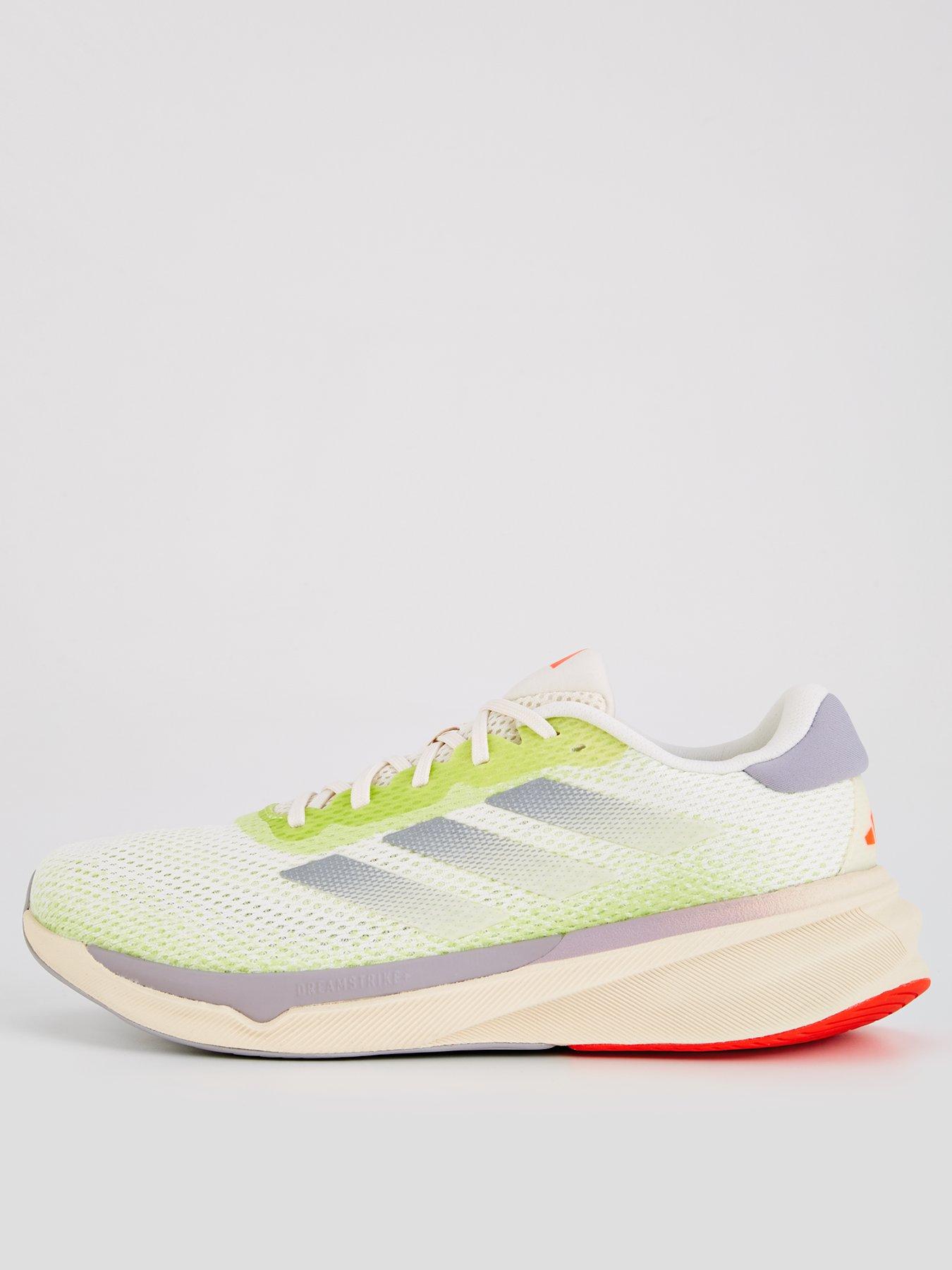 undefined Mens Running Supernova Stride Trainers - White/Yellow
