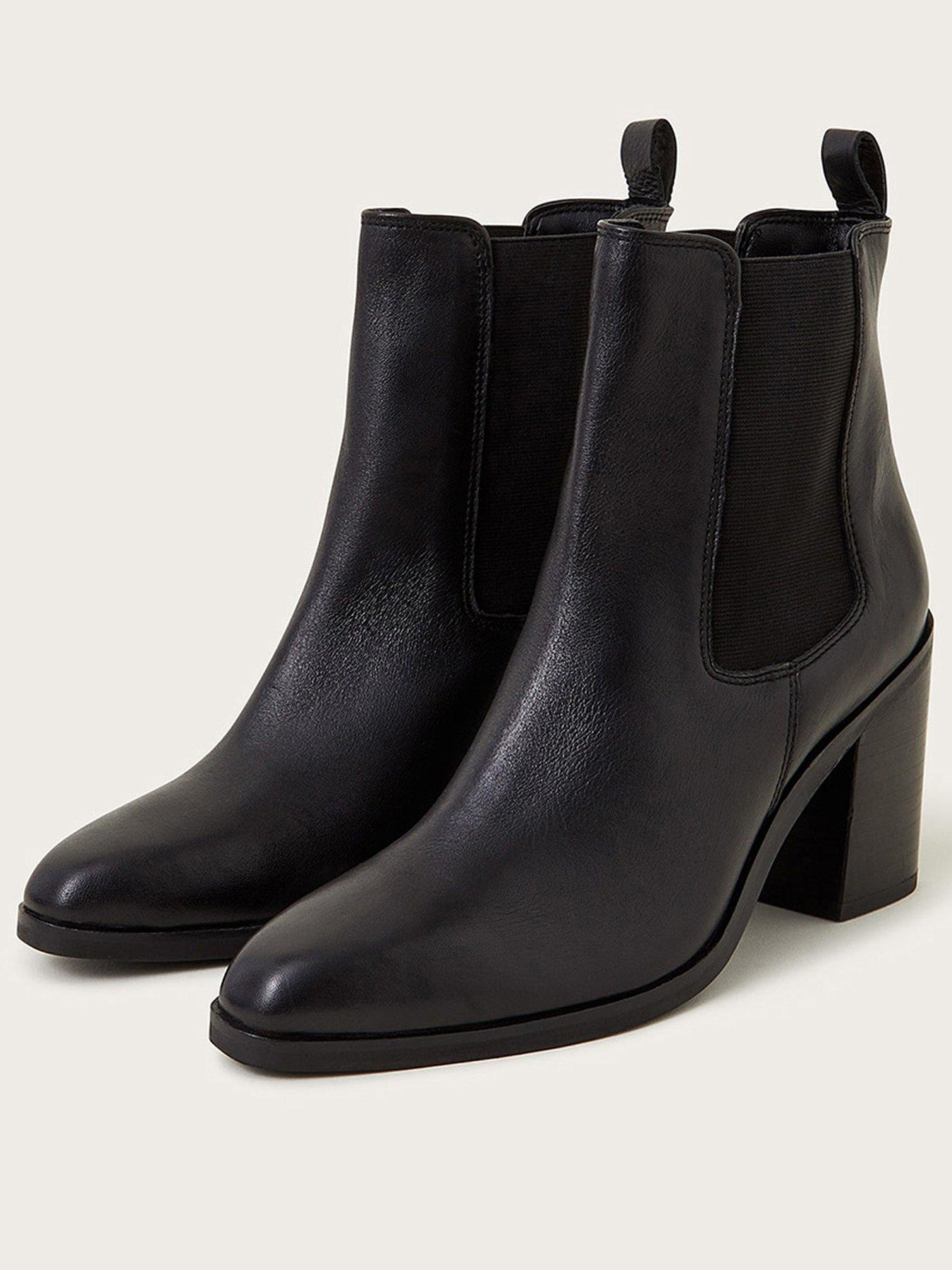 Image 2 of 4 of Monsoon Libby Leather Block Heeled Boots