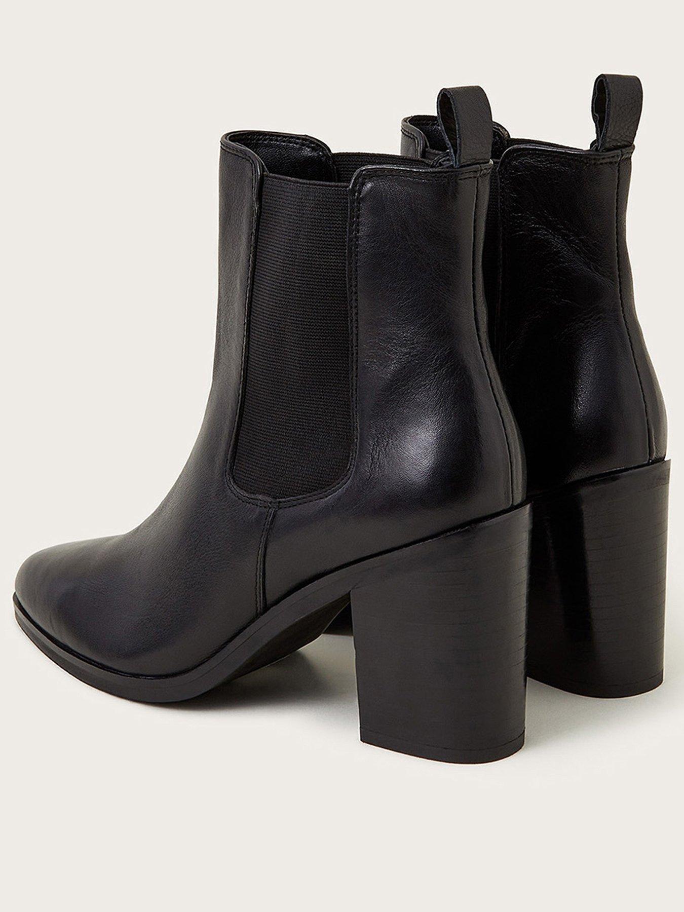 Image 3 of 4 of Monsoon Libby Leather Block Heeled Boots
