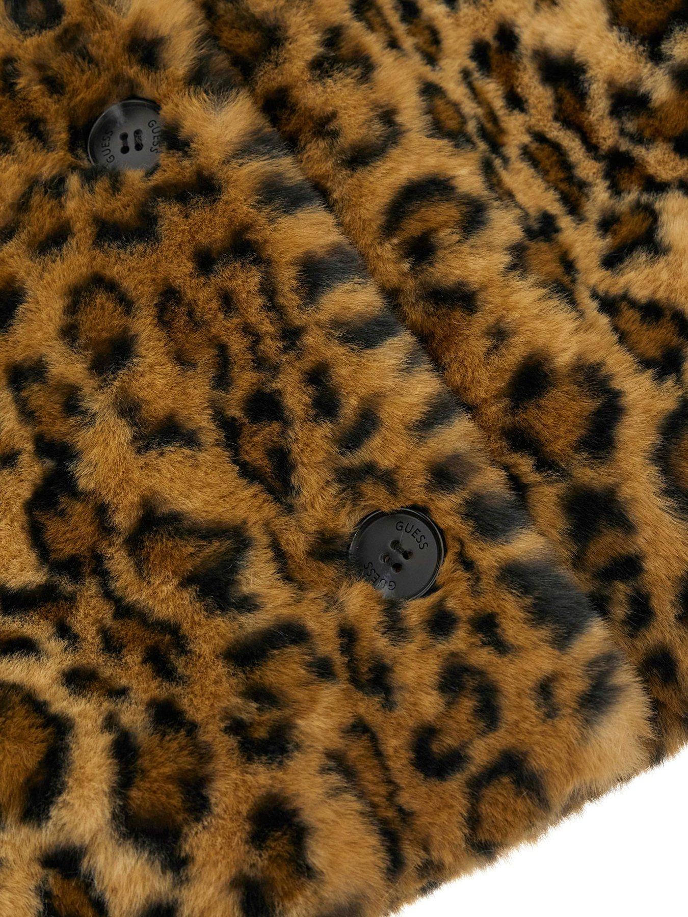 Guess leopard print coat on sale