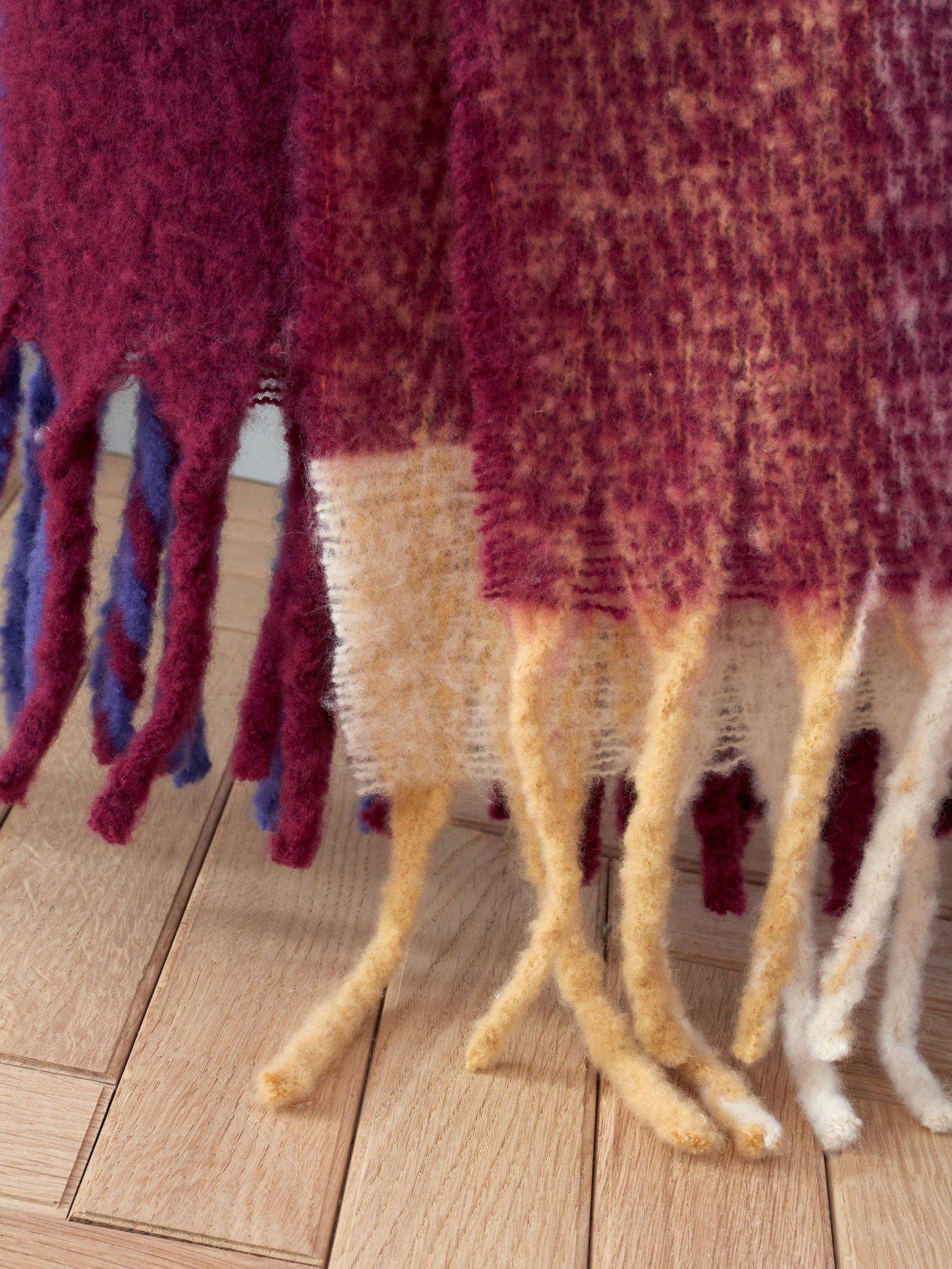 Image 4 of 4 of Catherine Lansfield Faux Check Throw- 130x170cm - Plum