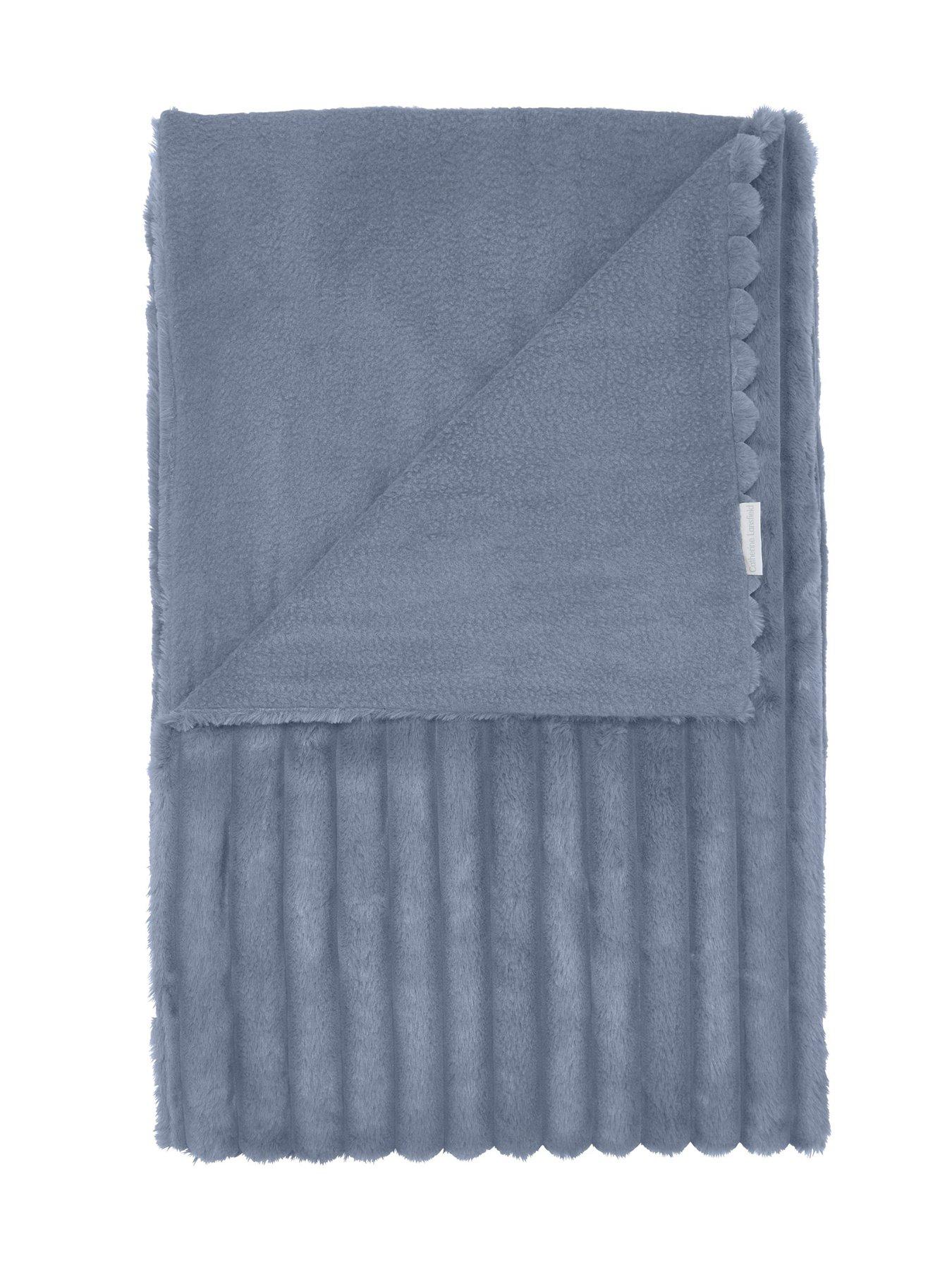 undefined Cosy Ribbed Throw - Natural